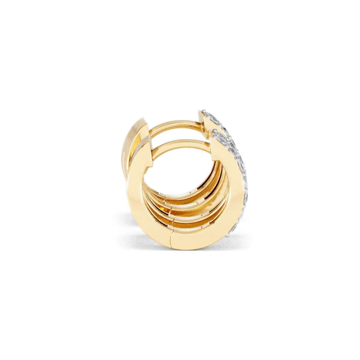 Duo Row Huggie Lab Diamond Earrings 0.22ct in 18K Gold Vermeil - Image 30