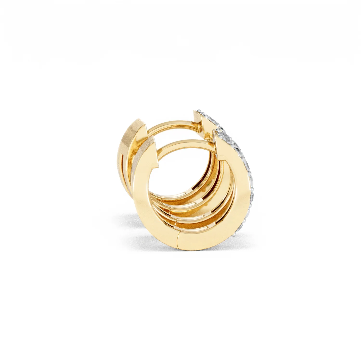 Duo Row Huggie Lab Diamond Earrings 0.22ct in 18K Gold Vermeil - Image 31