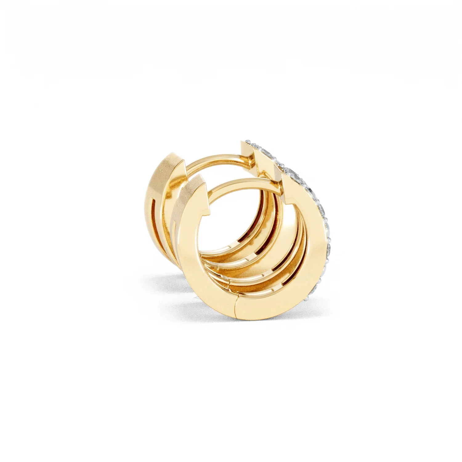 Duo Row Huggie Lab Diamond Earrings 0.22ct in 18K Gold Vermeil - Image 32