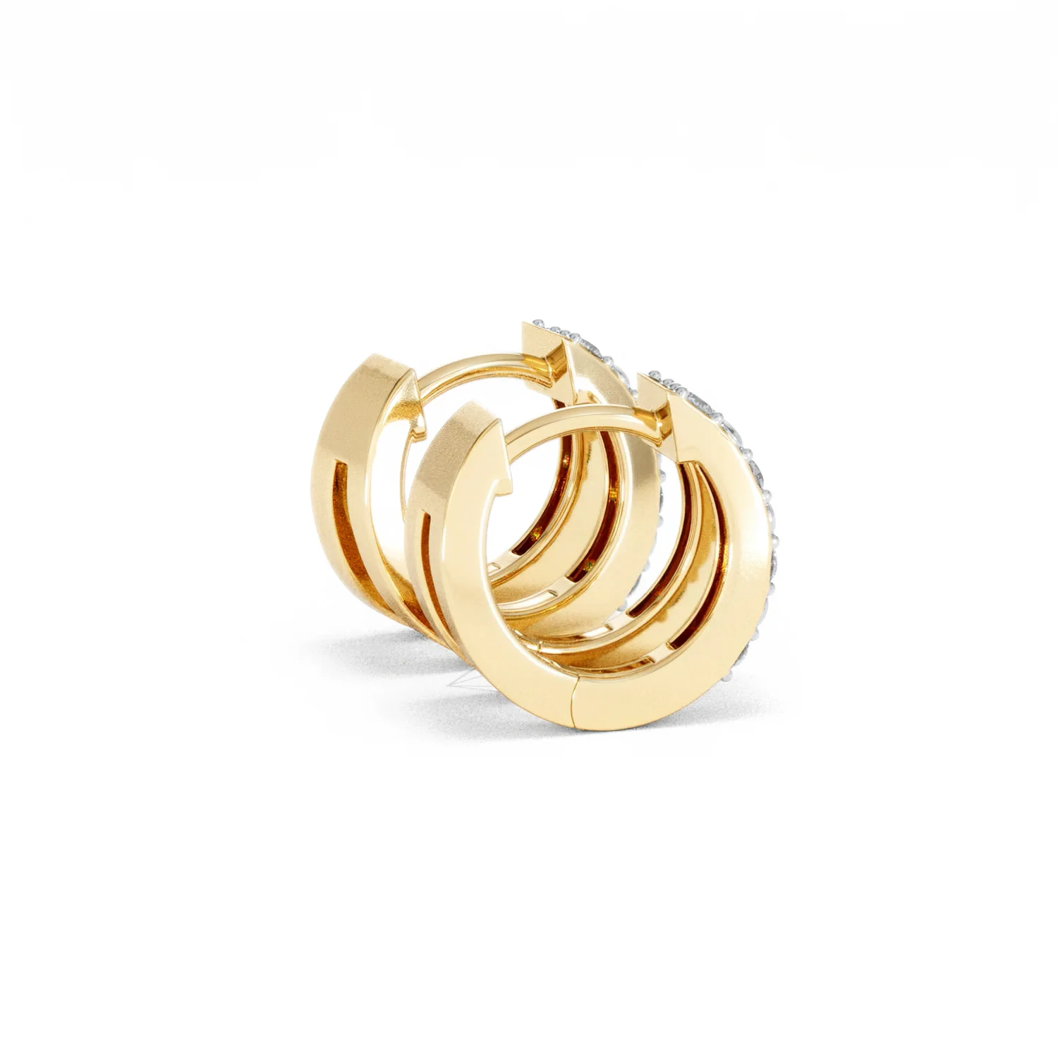 Duo Row Huggie Lab Diamond Earrings 0.22ct in 18K Gold Vermeil - Image 34
