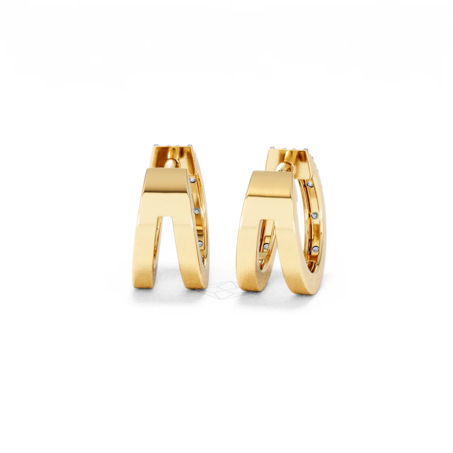 Duo Row Huggie Lab Diamond Earrings 0.22ct in 18K Gold Vermeil - Image 47