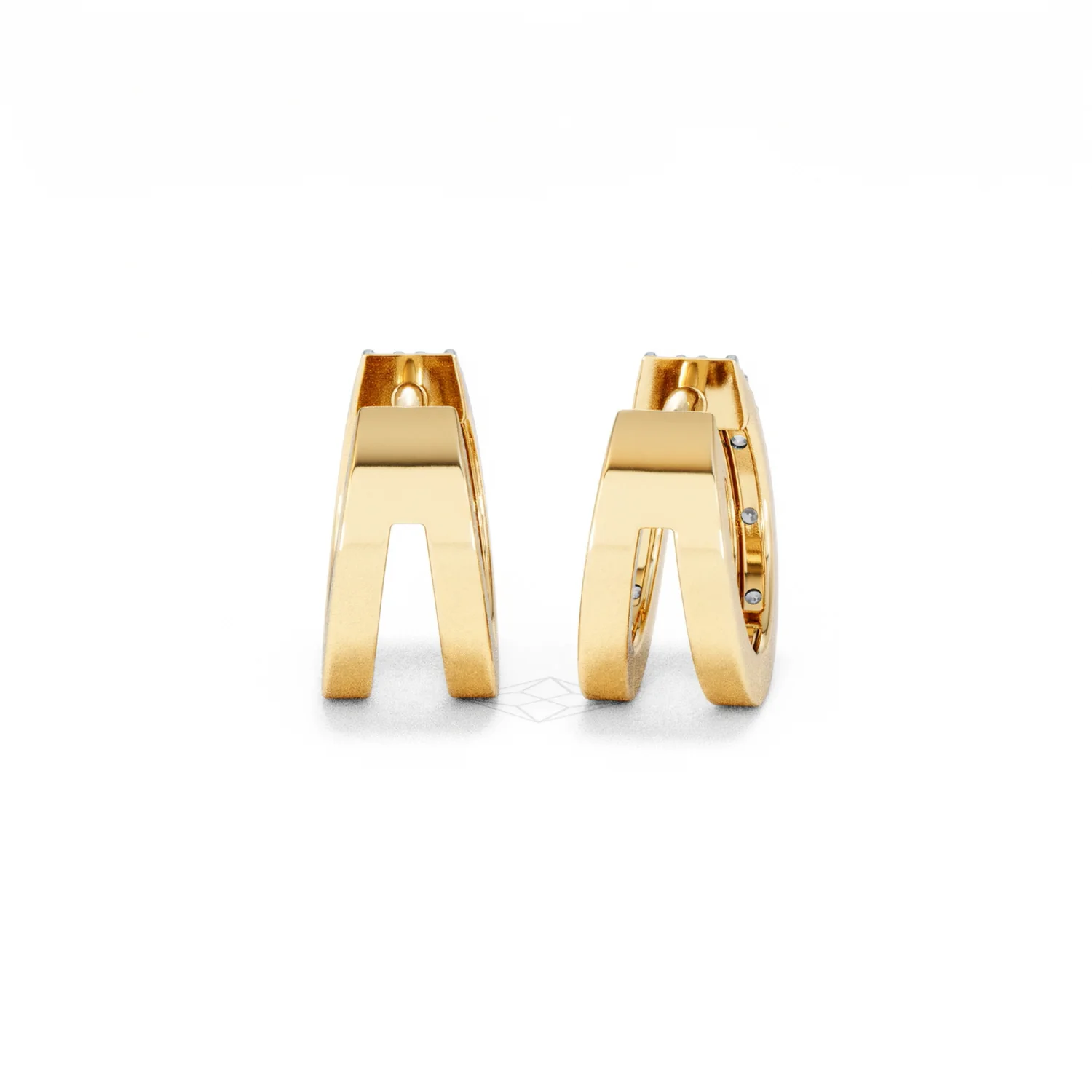 Duo Row Huggie Lab Diamond Earrings 0.22ct in 18K Gold Vermeil - Image 48