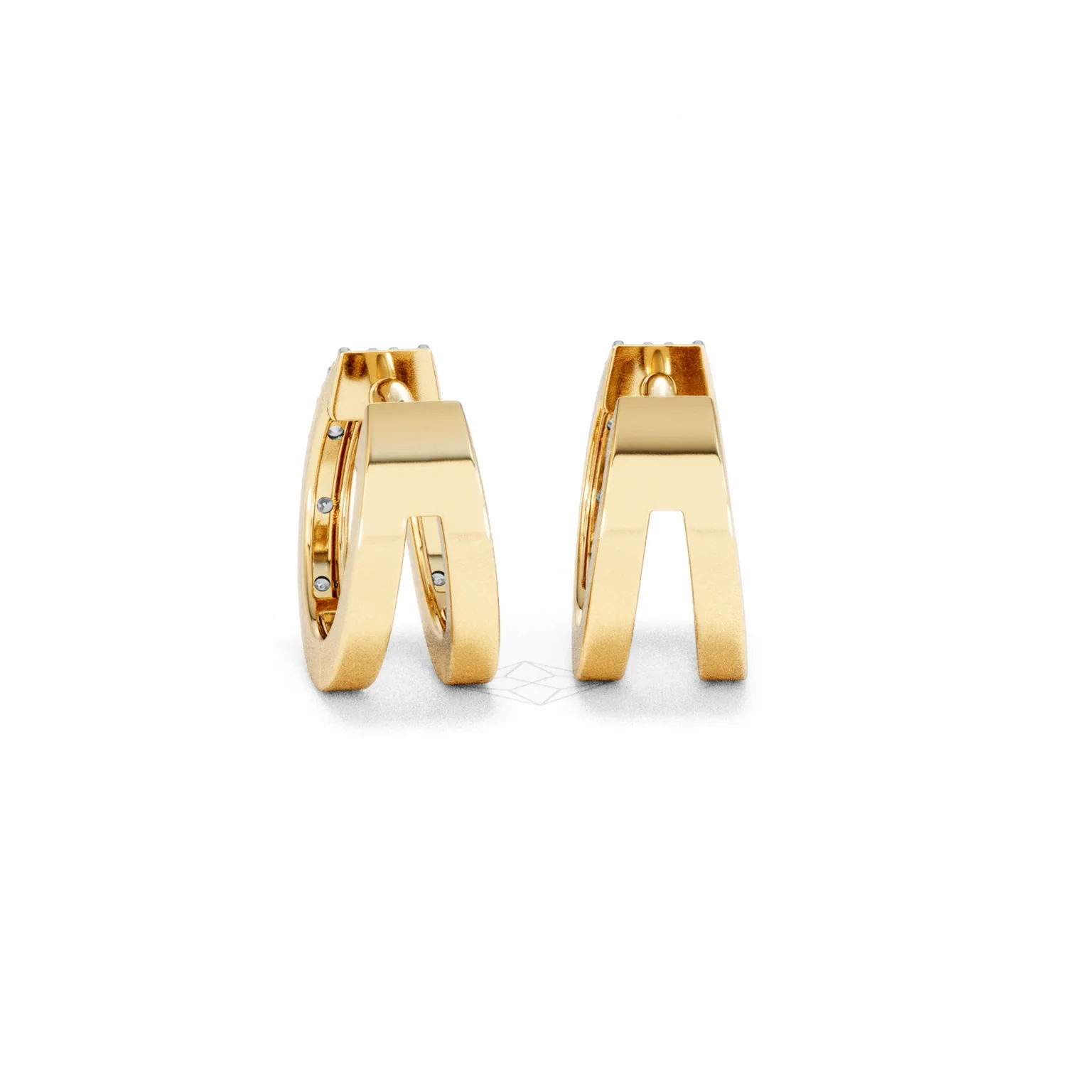 Duo Row Huggie Lab Diamond Earrings 0.22ct in 18K Gold Vermeil - Image 50