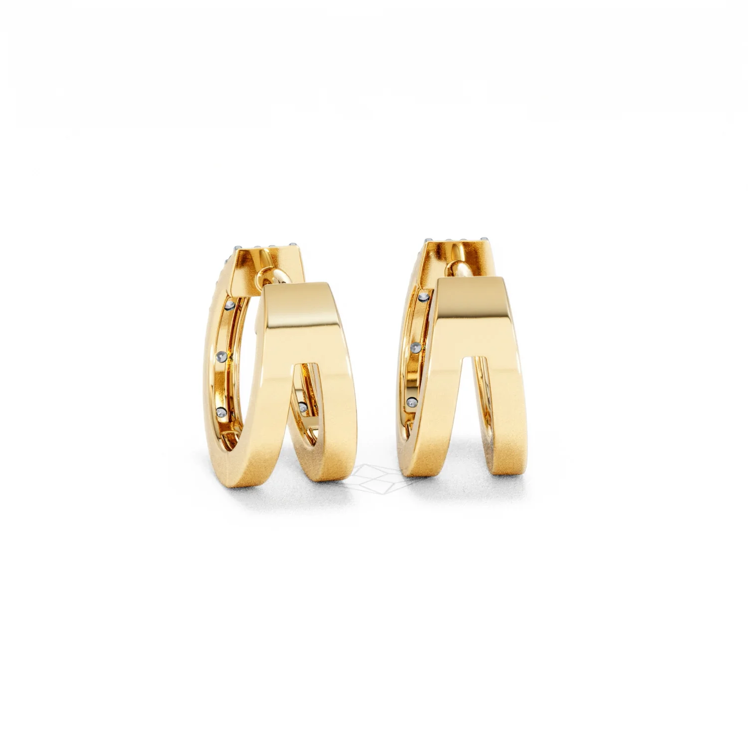 Duo Row Huggie Lab Diamond Earrings 0.22ct in 18K Gold Vermeil - Image 51