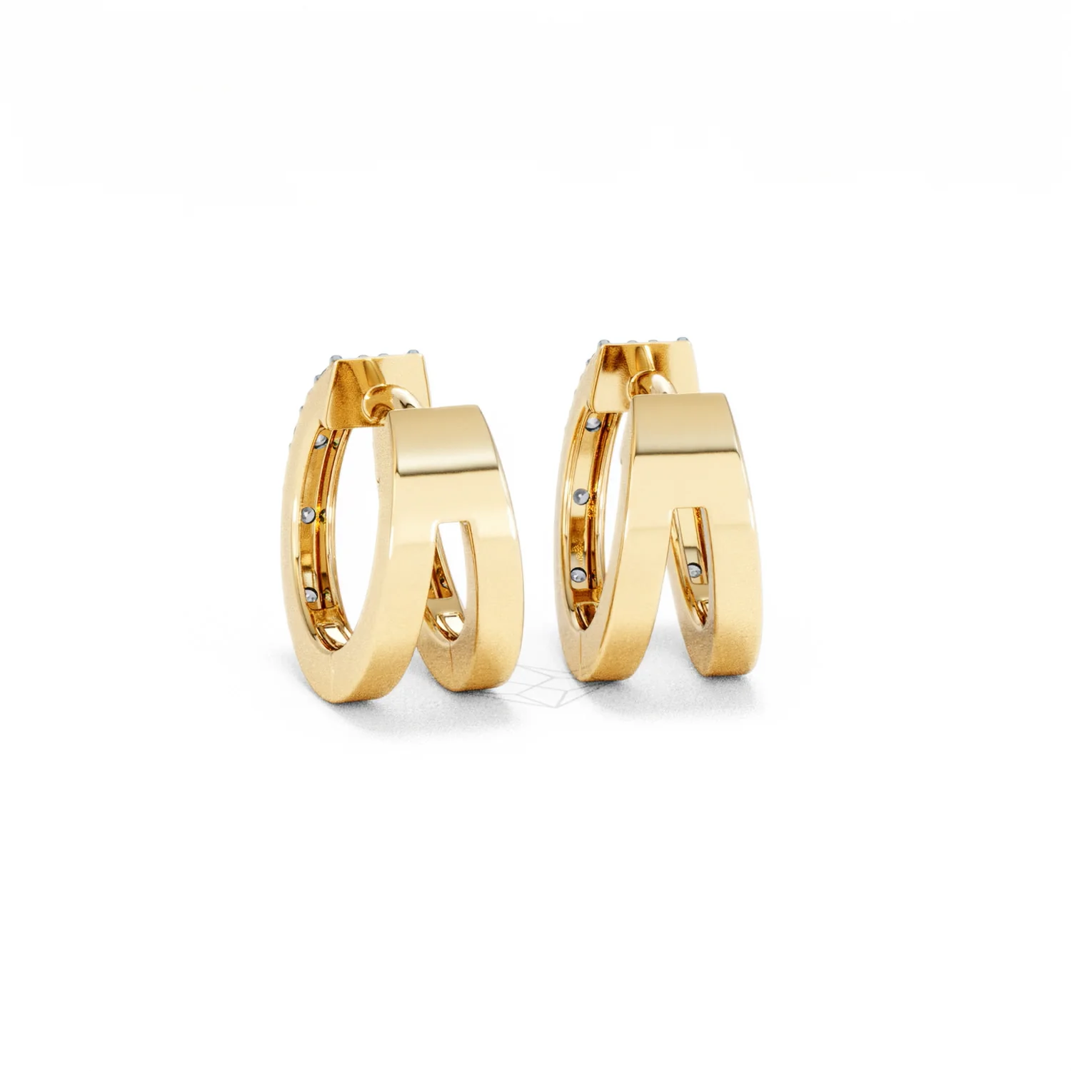 Duo Row Huggie Lab Diamond Earrings 0.22ct in 18K Gold Vermeil - Image 52