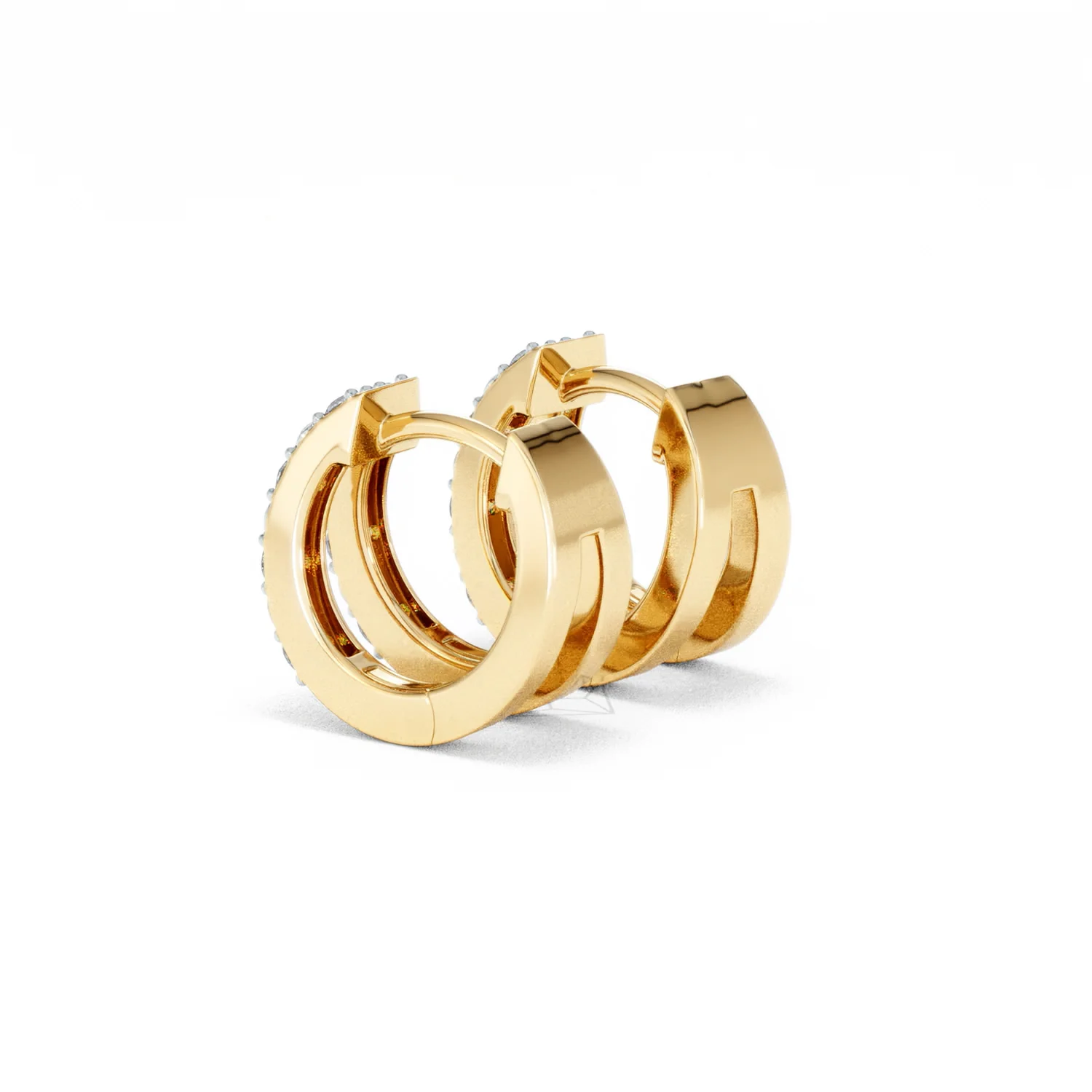 Duo Row Huggie Lab Diamond Earrings 0.22ct in 18K Gold Vermeil - Image 60