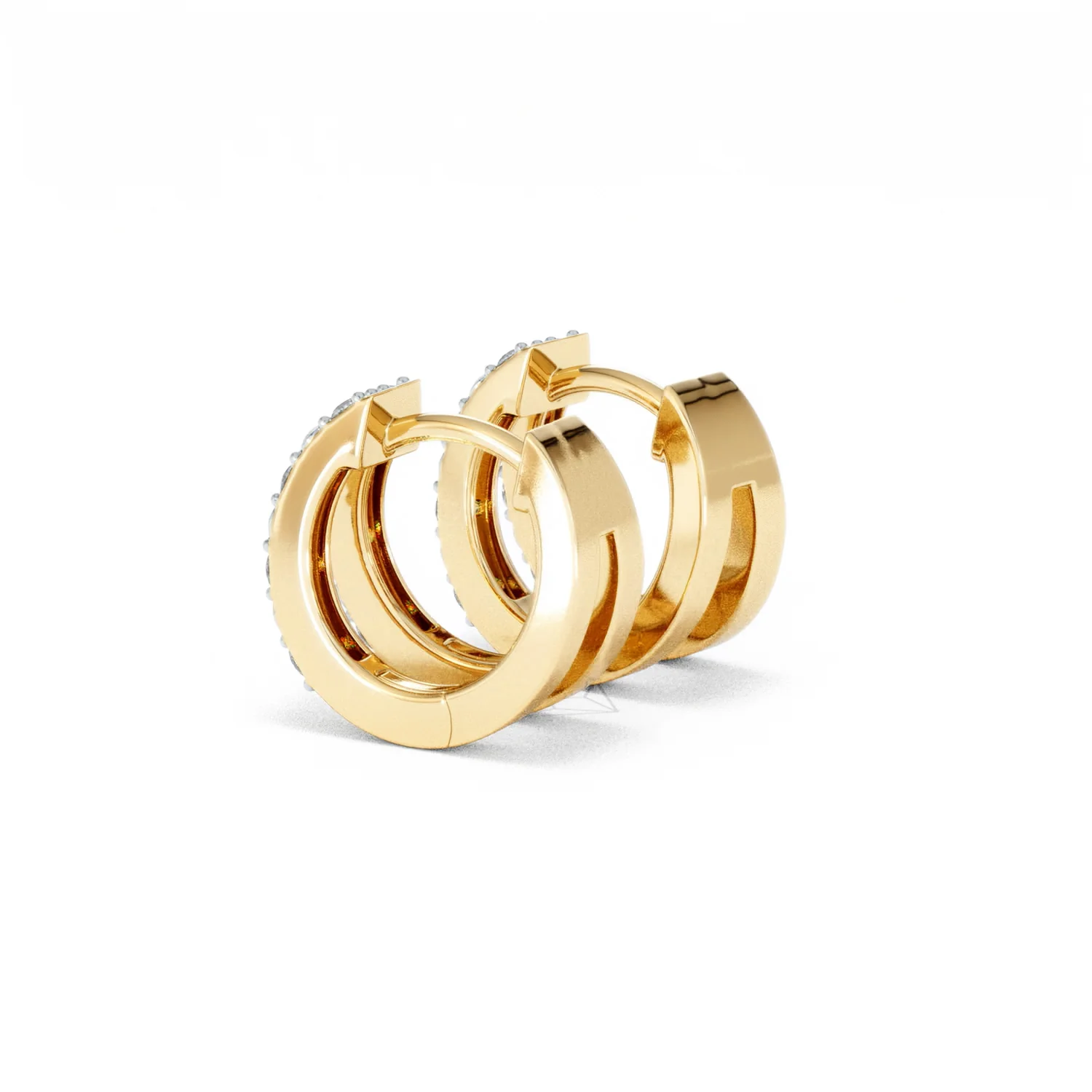 Duo Row Huggie Lab Diamond Earrings 0.22ct in 18K Gold Vermeil - Image 61