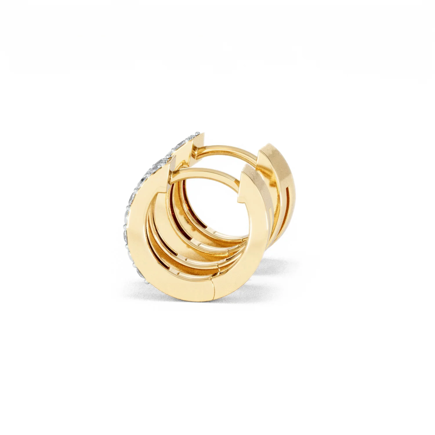 Duo Row Huggie Lab Diamond Earrings 0.22ct in 18K Gold Vermeil - Image 66