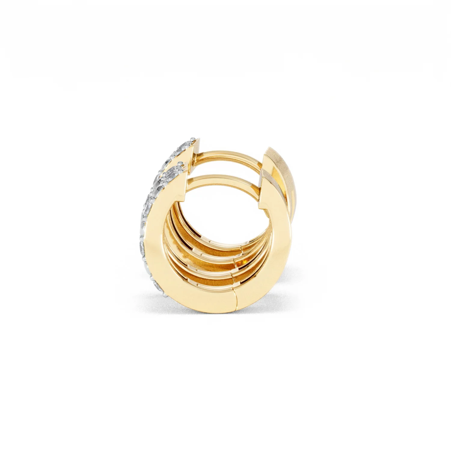 Duo Row Huggie Lab Diamond Earrings 0.22ct in 18K Gold Vermeil - Image 68
