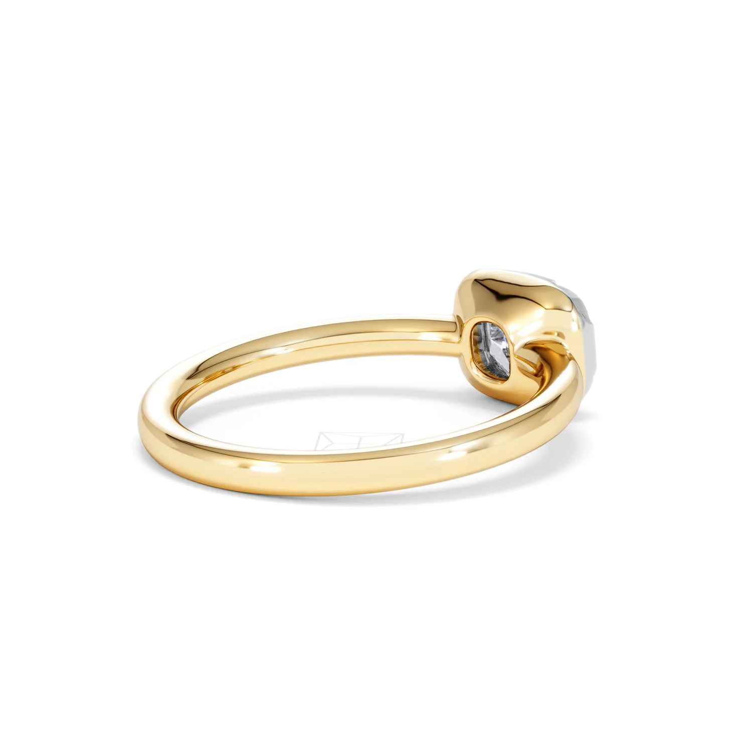 East West 1.00ct Elongated Cushion Cut Lab Diamond Solitaire Engagement Ring in 18K Yellow Gold - Image 36