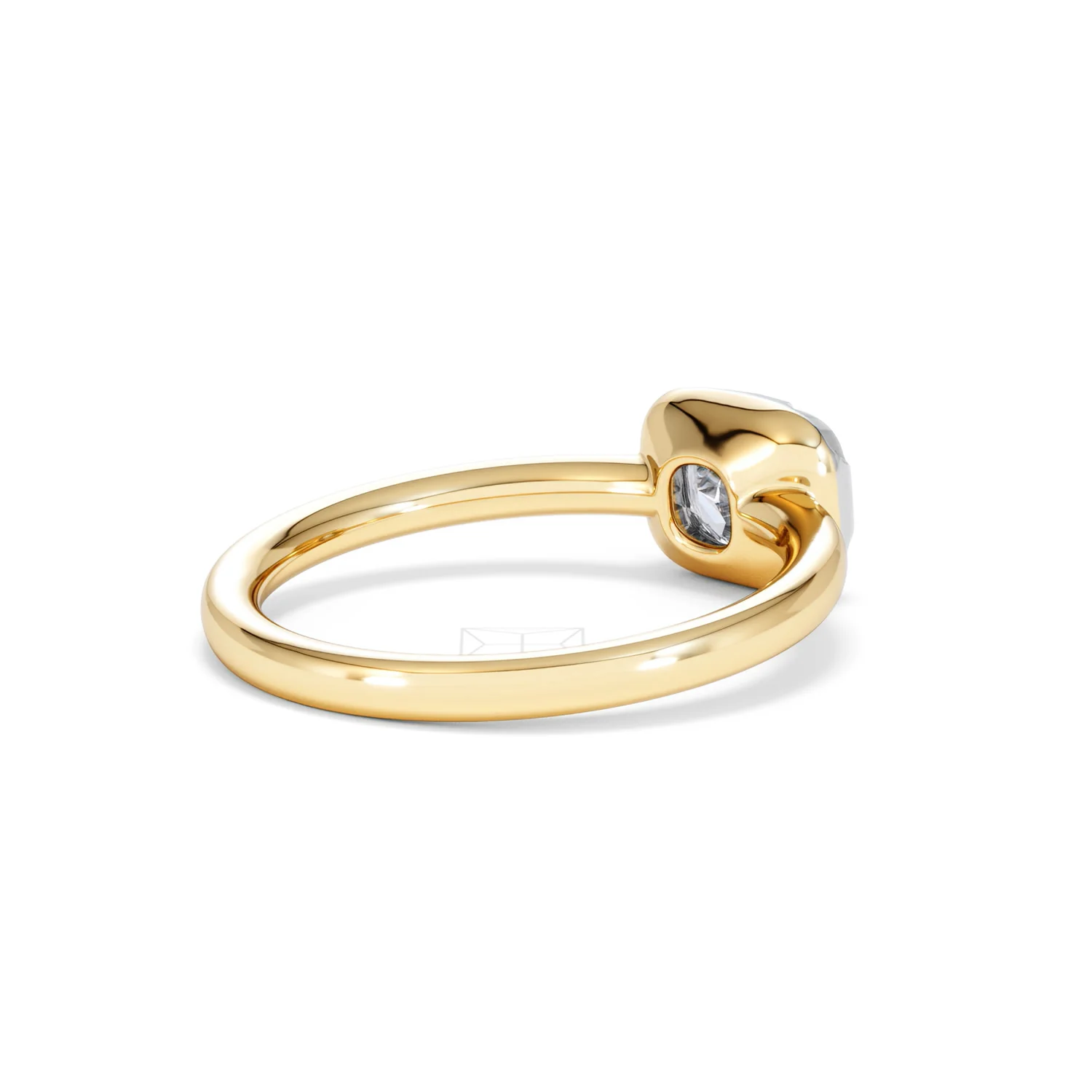 East West 1.00ct Elongated Cushion Cut Lab Diamond Solitaire Engagement Ring in 18K Yellow Gold - Image 37