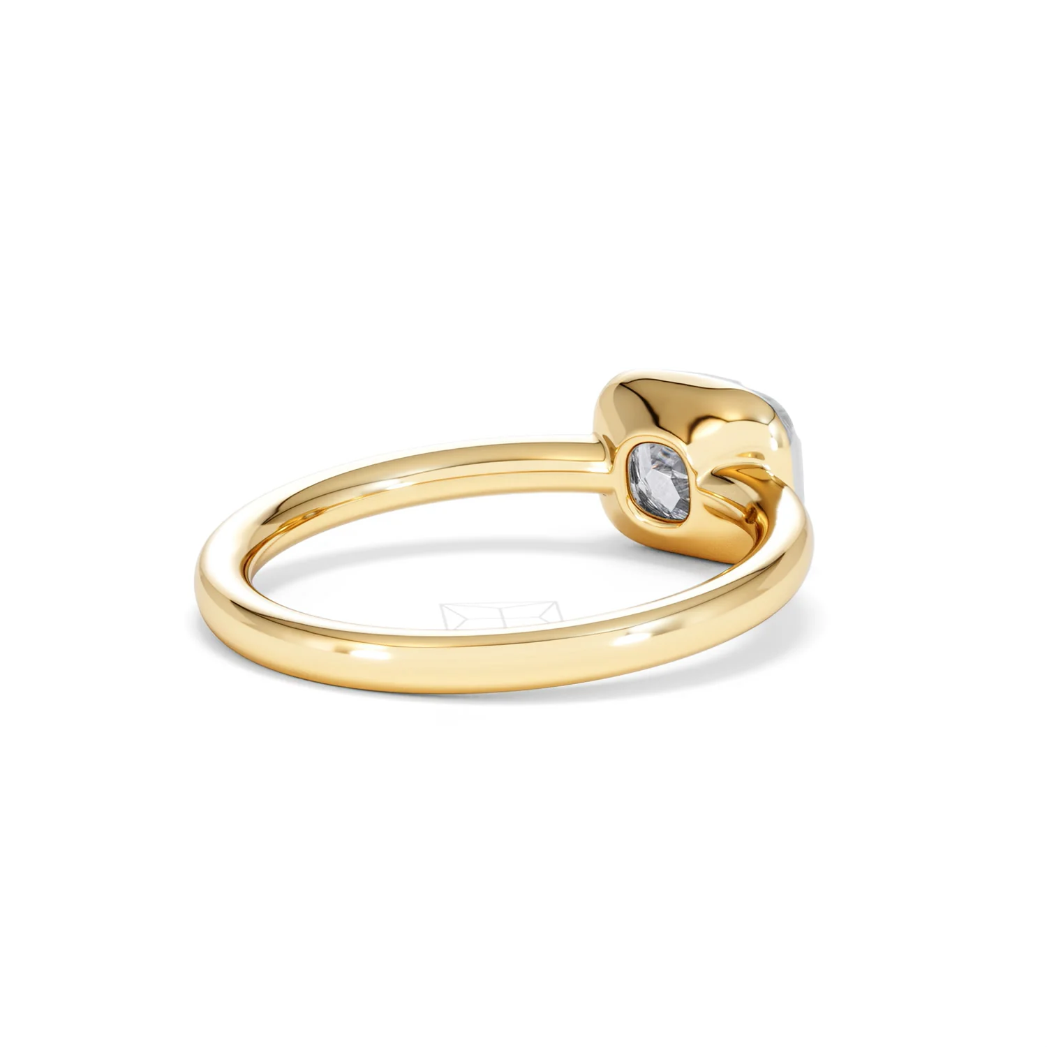 East West 1.00ct Elongated Cushion Cut Lab Diamond Solitaire Engagement Ring in 18K Yellow Gold - Image 38