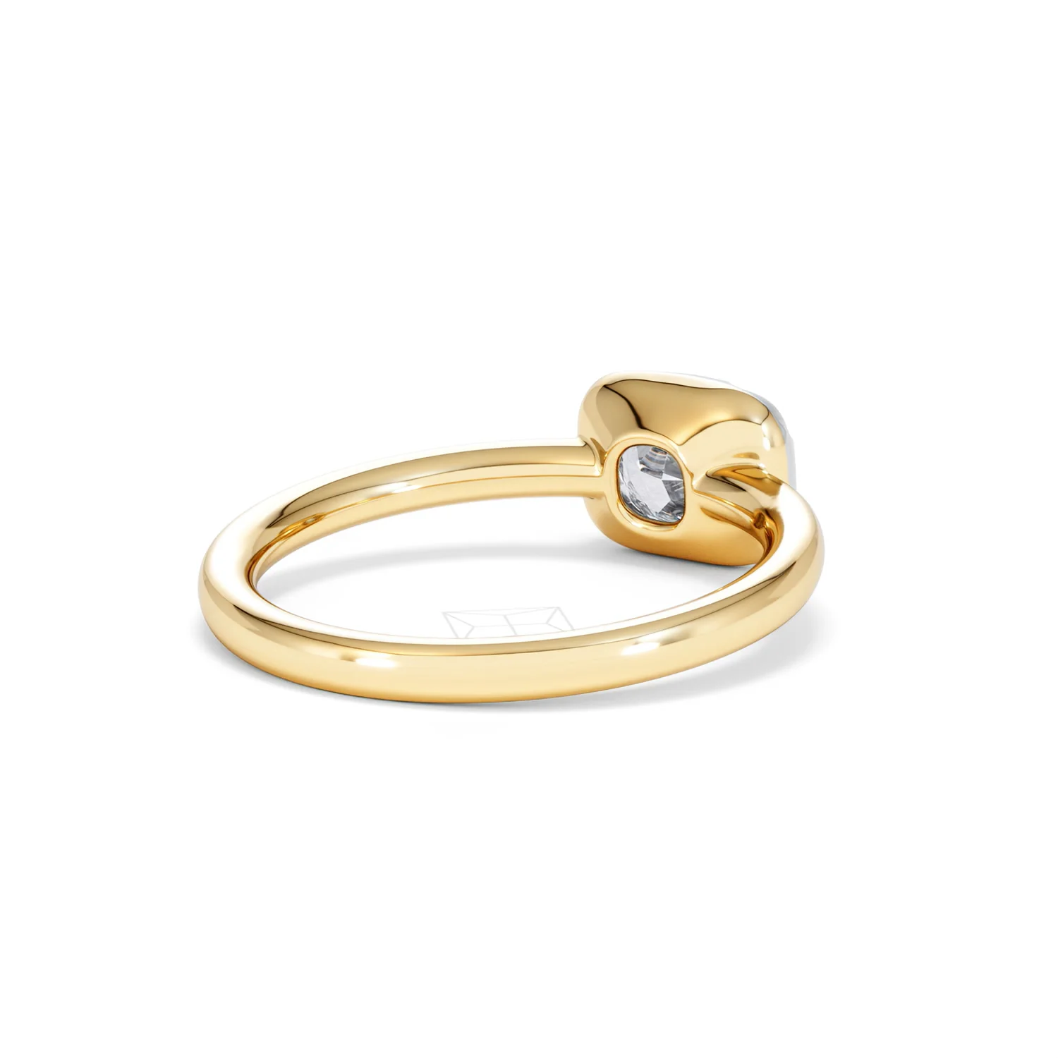 East West 1.00ct Elongated Cushion Cut Lab Diamond Solitaire Engagement Ring in 18K Yellow Gold - Image 39