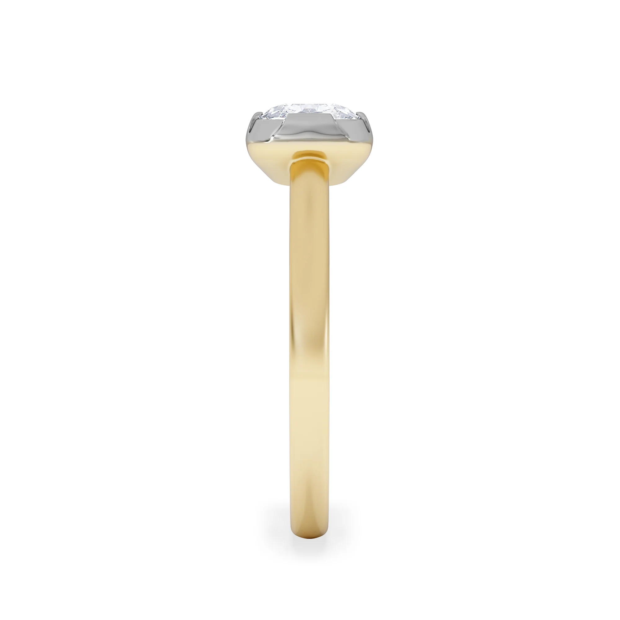 East West 1.00ct Elongated Cushion Cut Lab Diamond Solitaire Engagement Ring in 18K Yellow Gold - Image 5