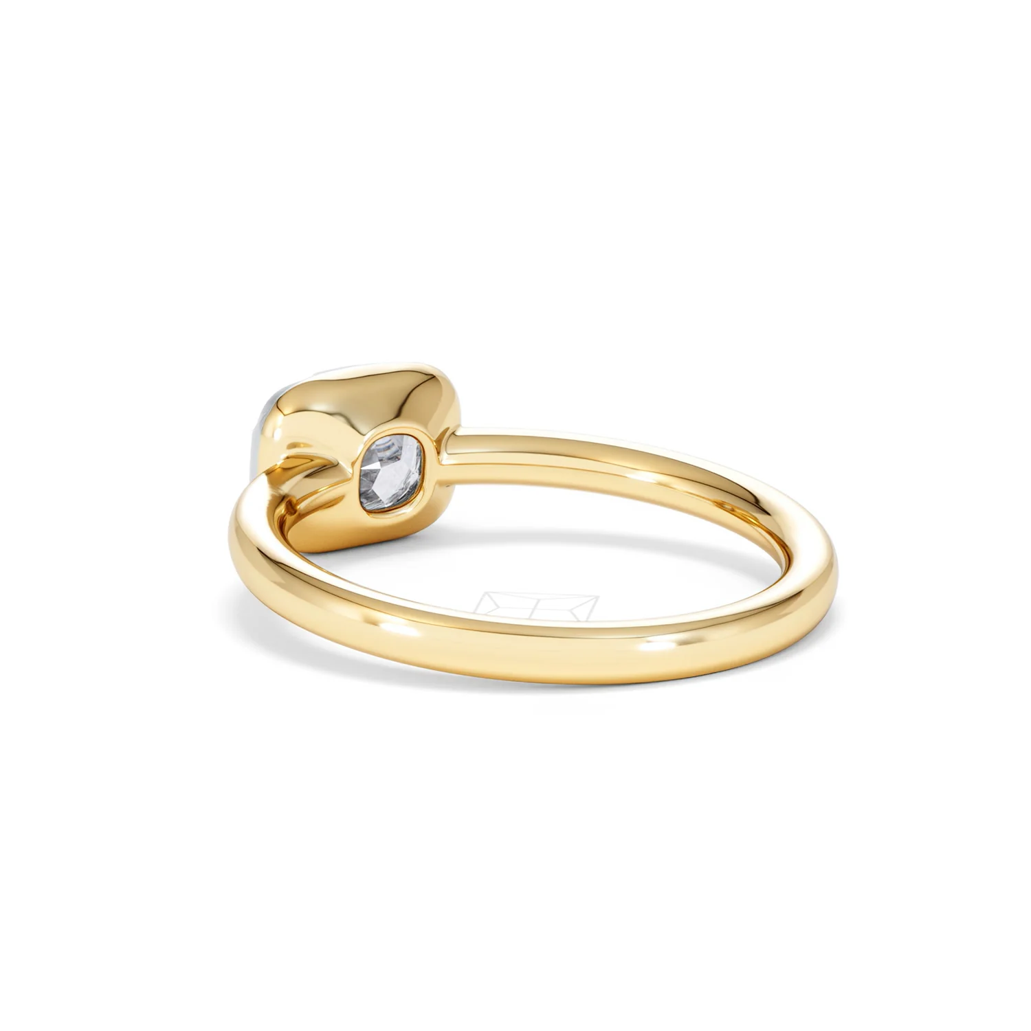 East West 1.00ct Elongated Cushion Cut Lab Diamond Solitaire Engagement Ring in 18K Yellow Gold - Image 55
