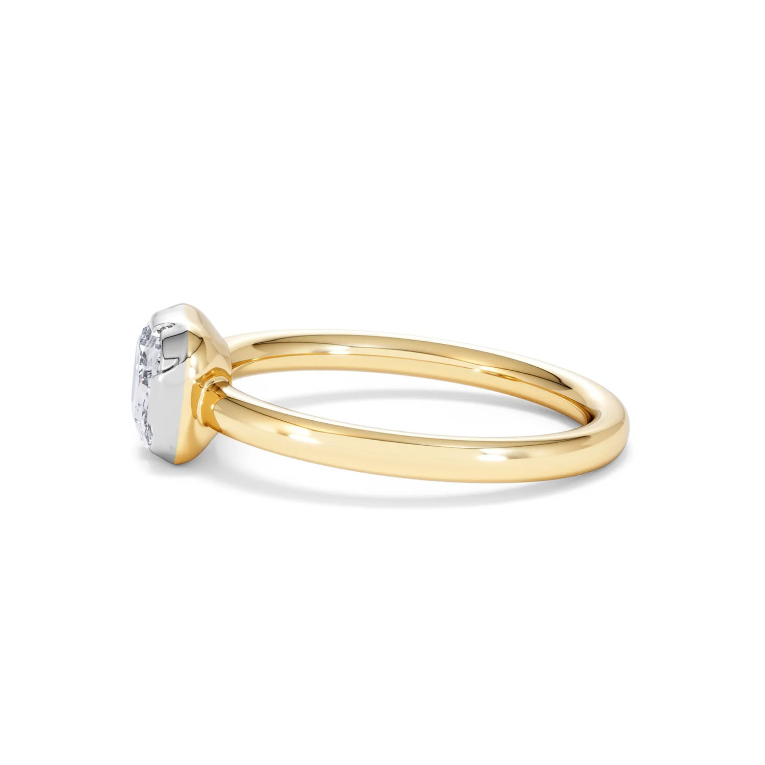 East West 1.00ct Elongated Cushion Cut Lab Diamond Solitaire Engagement Ring in 18K Yellow Gold - Image 68