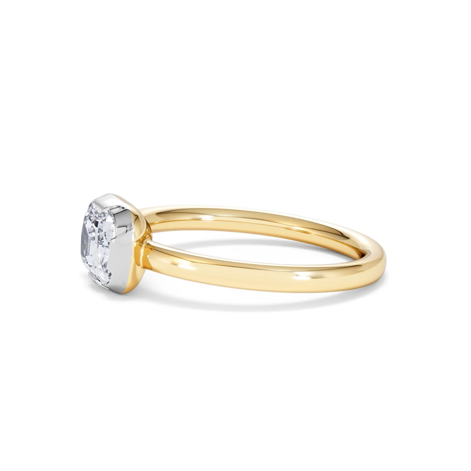 East West 1.00ct Elongated Cushion Cut Lab Diamond Solitaire Engagement Ring in 18K Yellow Gold - Image 71