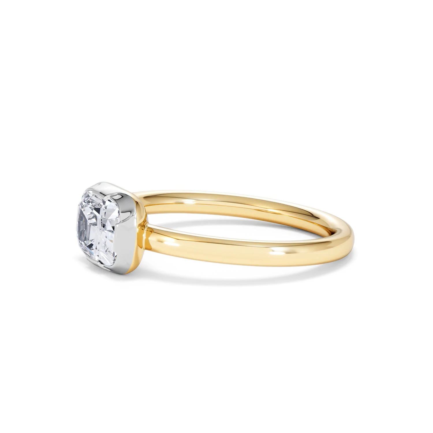 East West 1.00ct Elongated Cushion Cut Lab Diamond Solitaire Engagement Ring in 18K Yellow Gold - Image 73