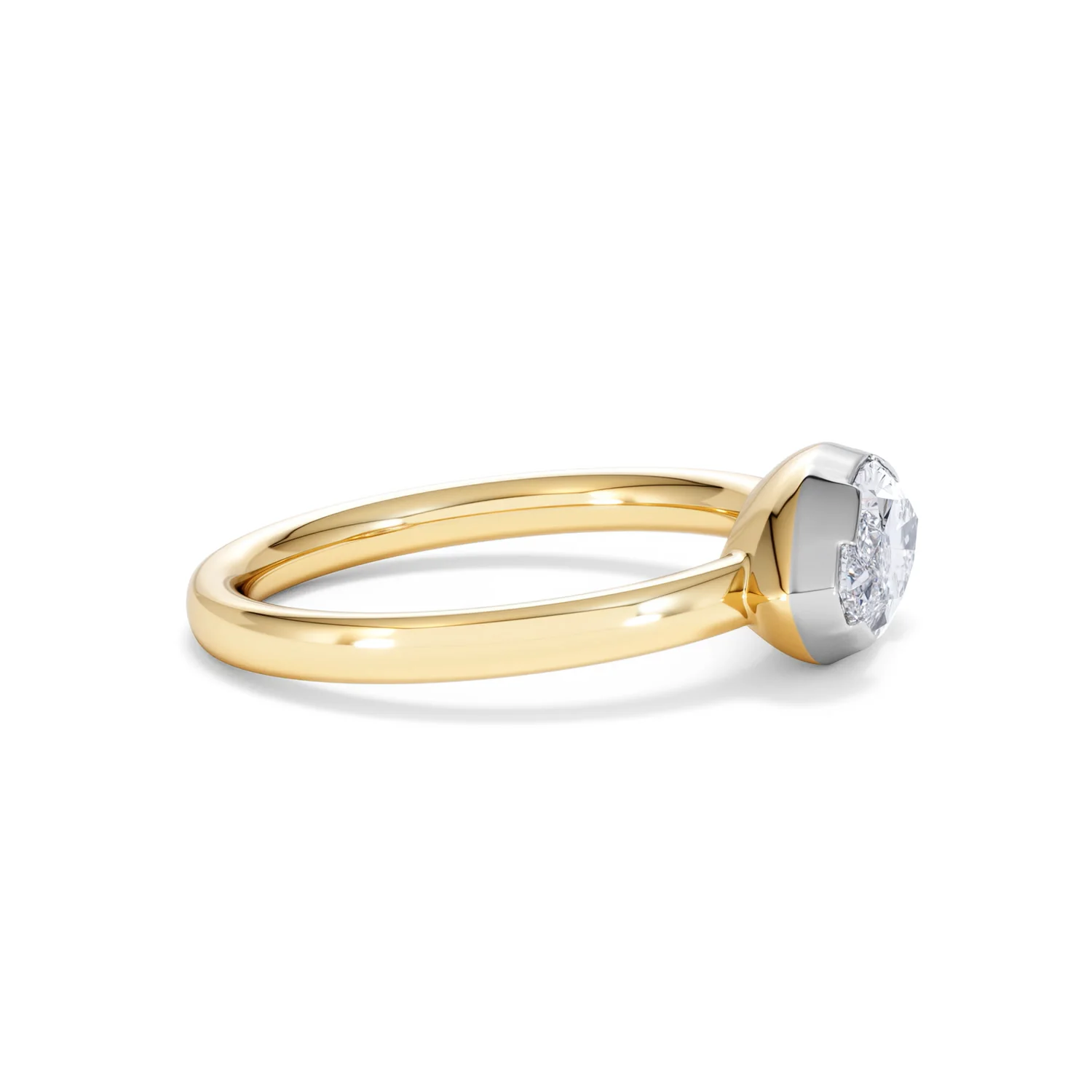 East West 1.00ct Marquise Cut Lab Diamond Solitaire Engagement Ring in 18K Yellow Gold - Image 24
