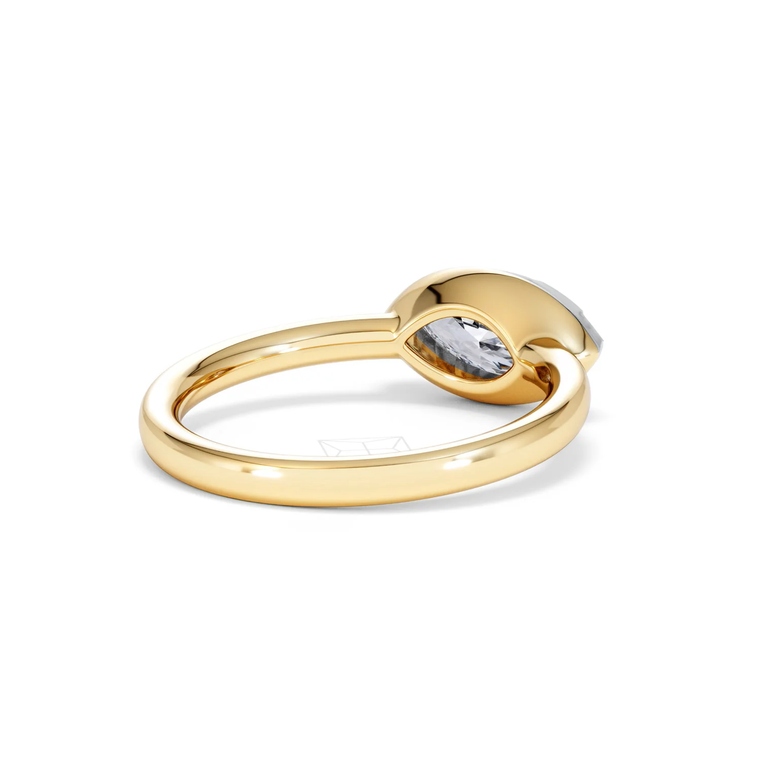 East West 1.00ct Marquise Cut Lab Diamond Solitaire Engagement Ring in 18K Yellow Gold - Image 39