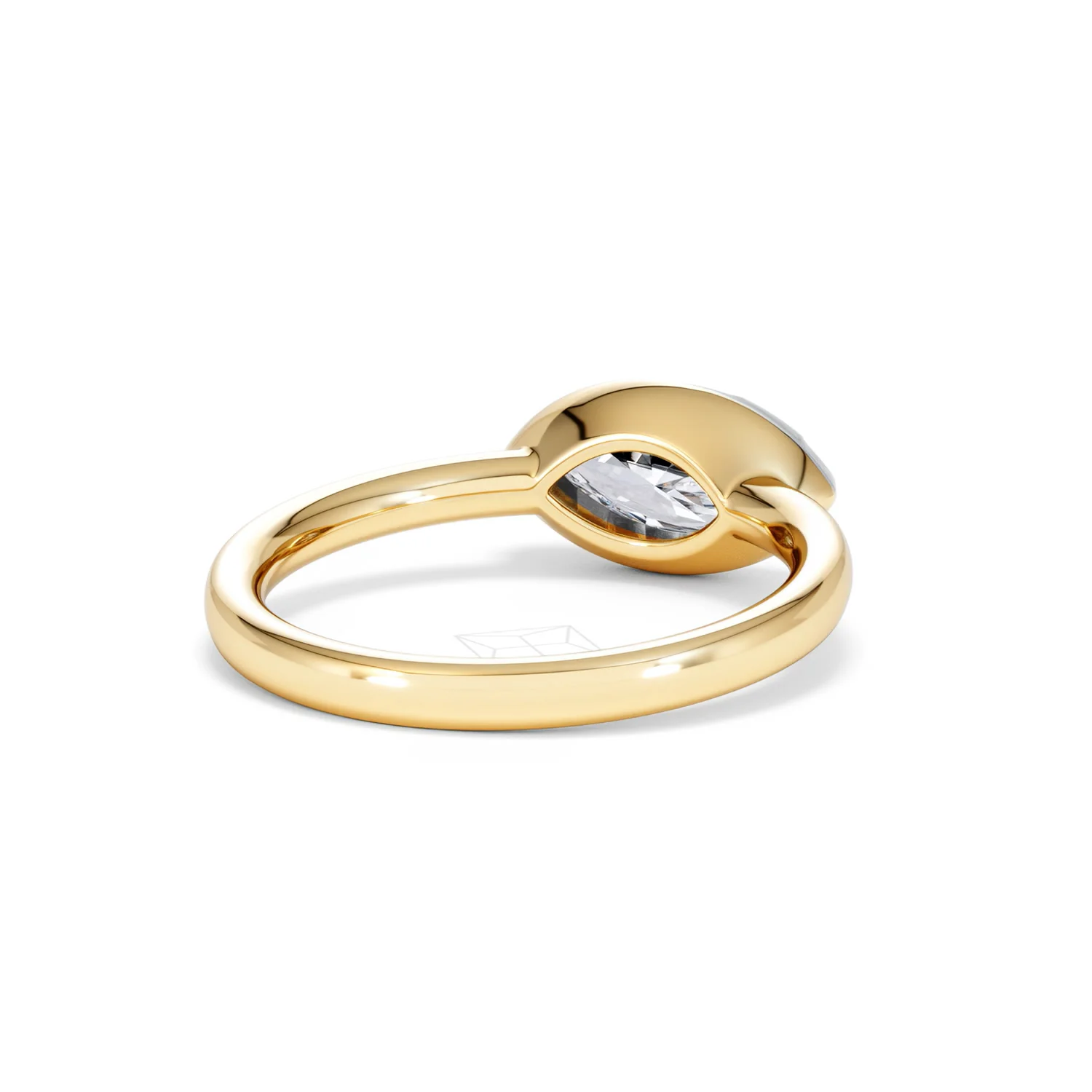 East West 1.00ct Marquise Cut Lab Diamond Solitaire Engagement Ring in 18K Yellow Gold - Image 41