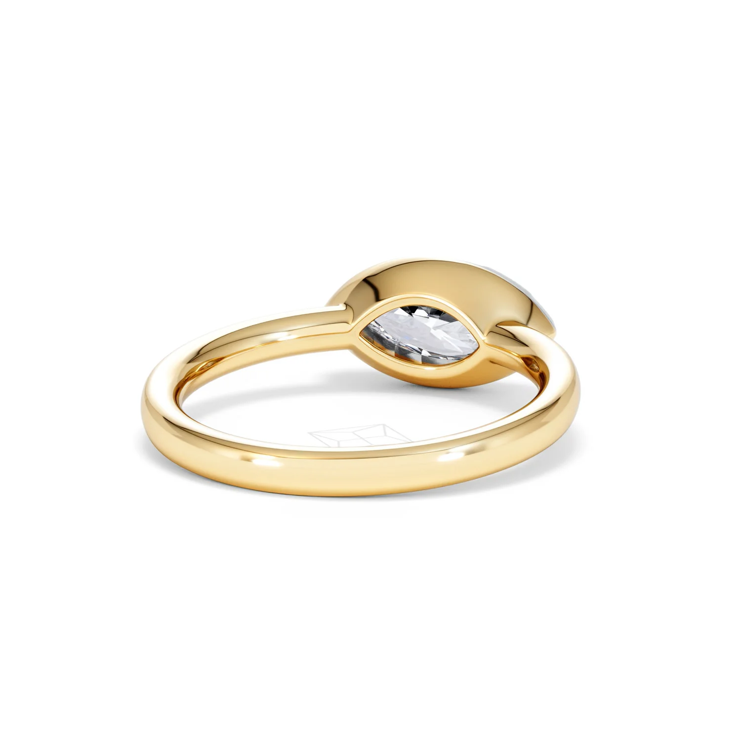 East West 1.00ct Marquise Cut Lab Diamond Solitaire Engagement Ring in 18K Yellow Gold - Image 42