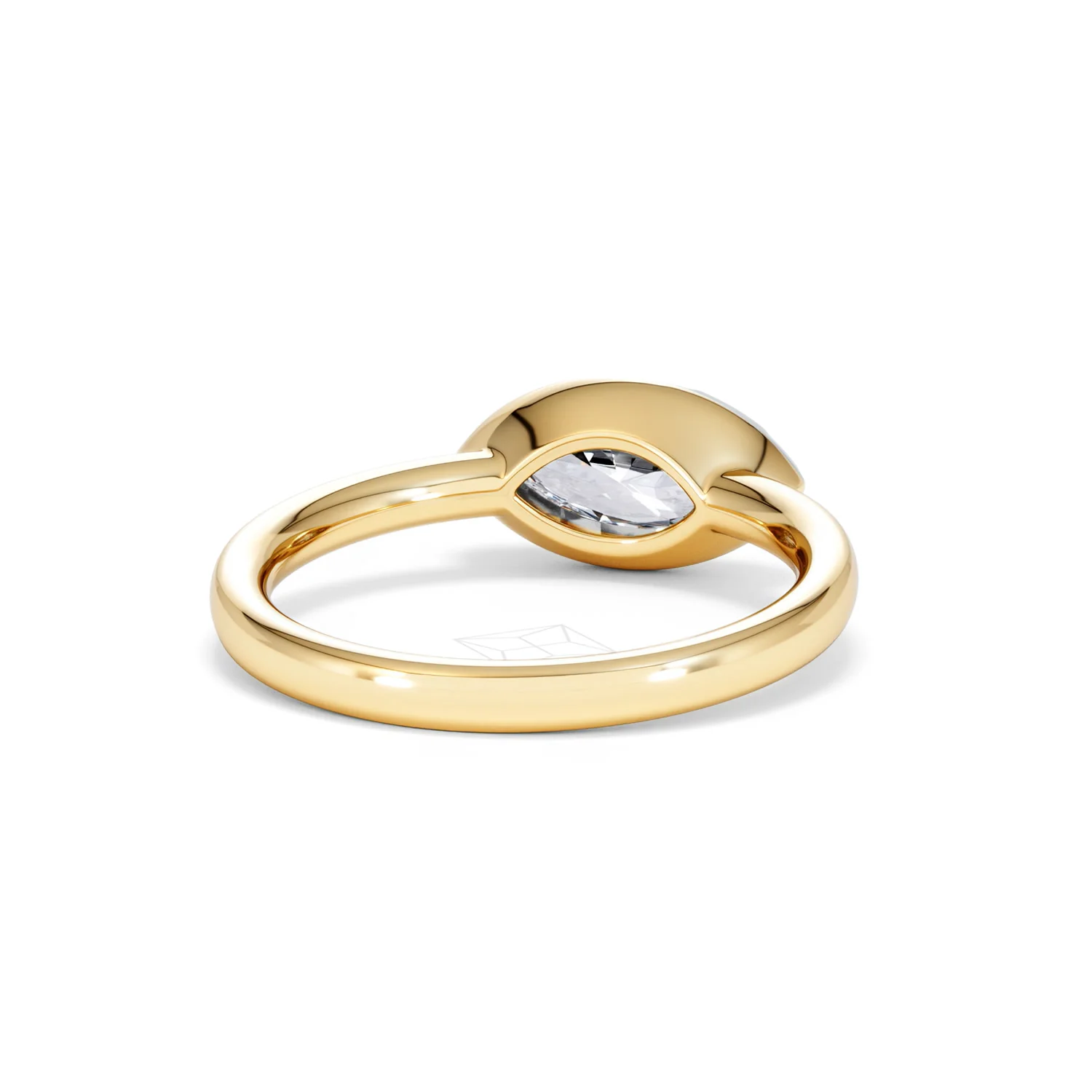 East West 1.00ct Marquise Cut Lab Diamond Solitaire Engagement Ring in 18K Yellow Gold - Image 43