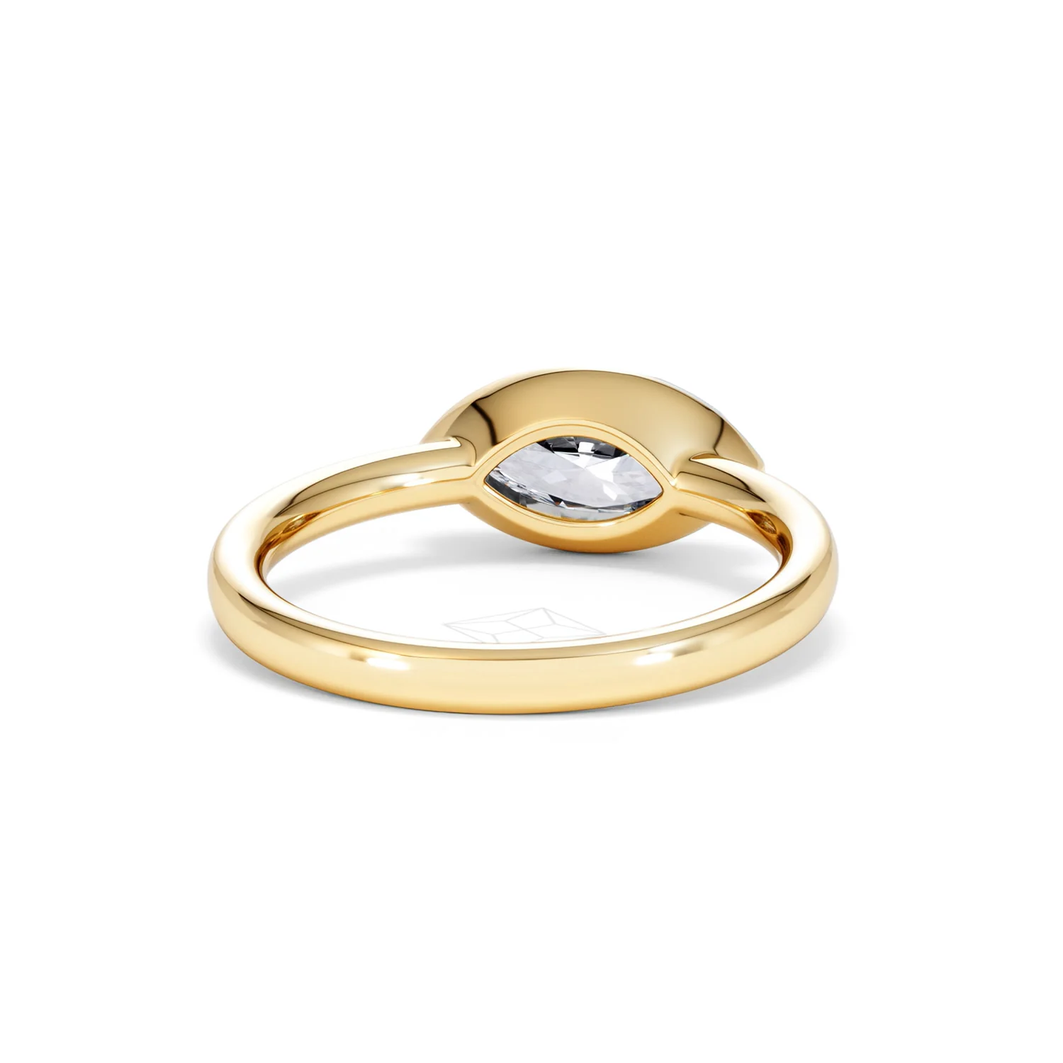 East West 1.00ct Marquise Cut Lab Diamond Solitaire Engagement Ring in 18K Yellow Gold - Image 44