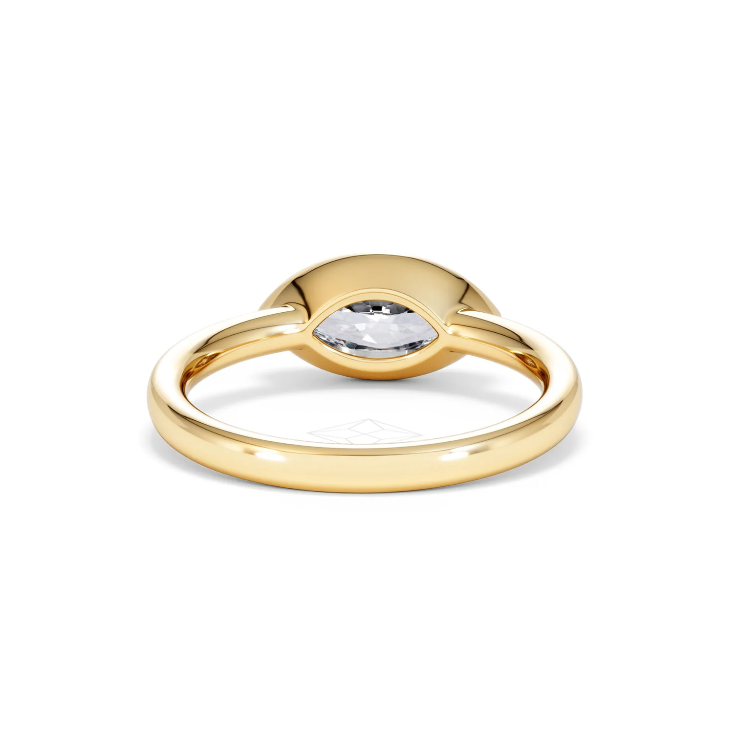 East West 1.00ct Marquise Cut Lab Diamond Solitaire Engagement Ring in 18K Yellow Gold - Image 46