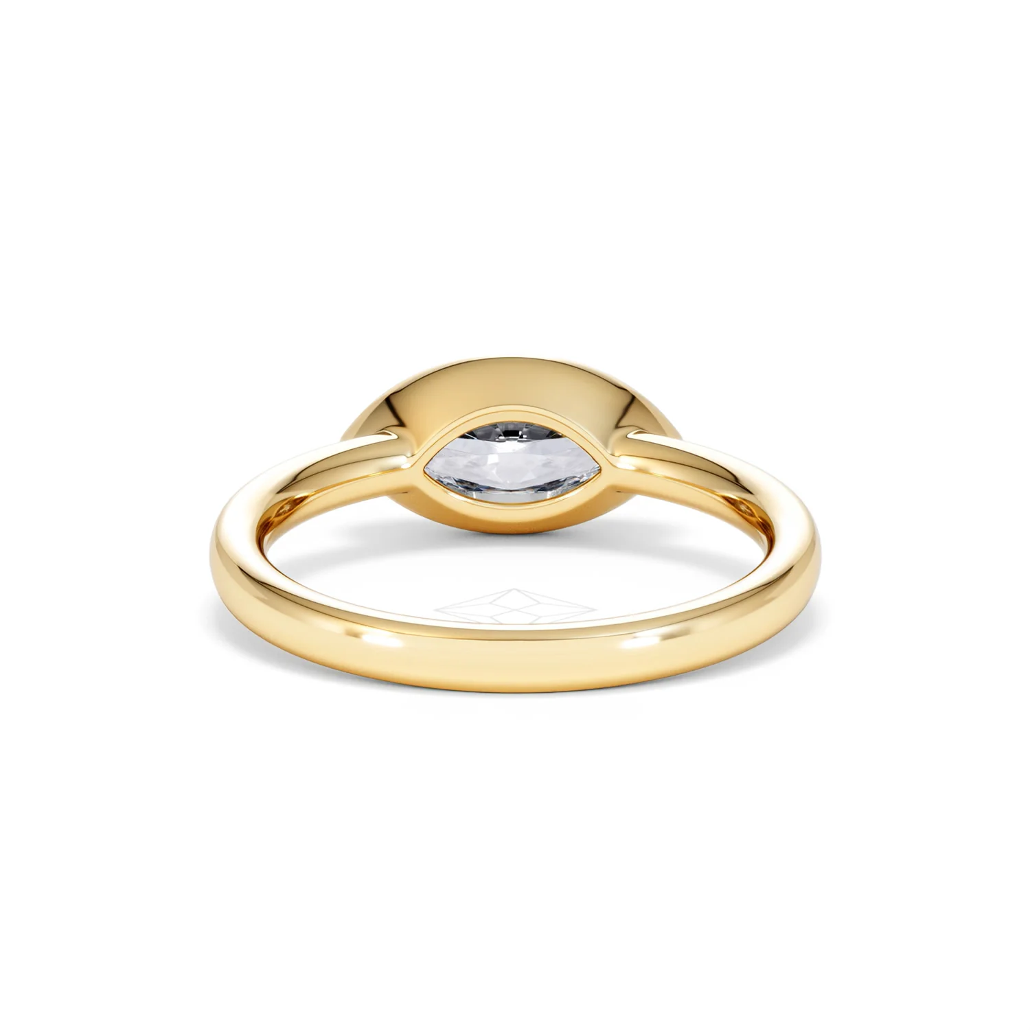 East West 1.00ct Marquise Cut Lab Diamond Solitaire Engagement Ring in 18K Yellow Gold - Image 47