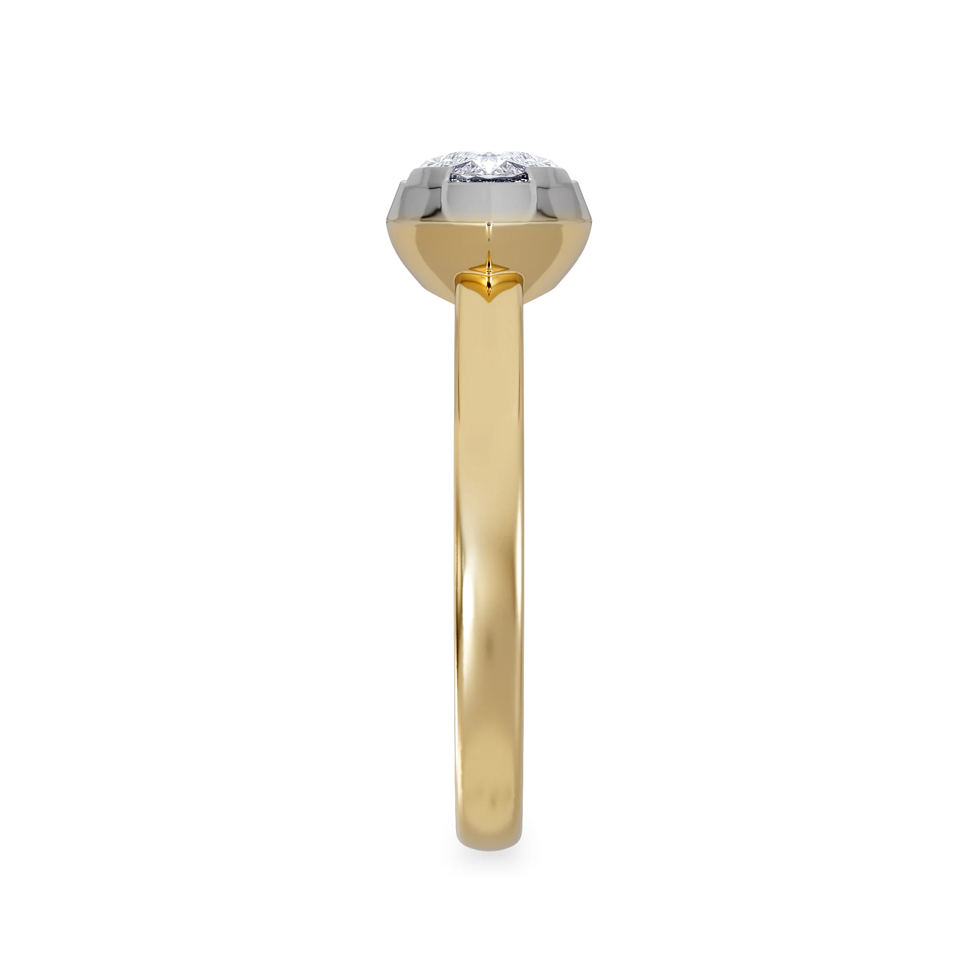 East West 1.00ct Marquise Cut Lab Diamond Solitaire Engagement Ring in 18K Yellow Gold - Image 5