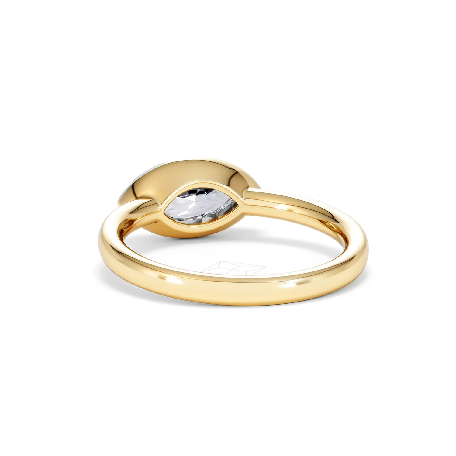 East West 1.00ct Marquise Cut Lab Diamond Solitaire Engagement Ring in 18K Yellow Gold - Image 51