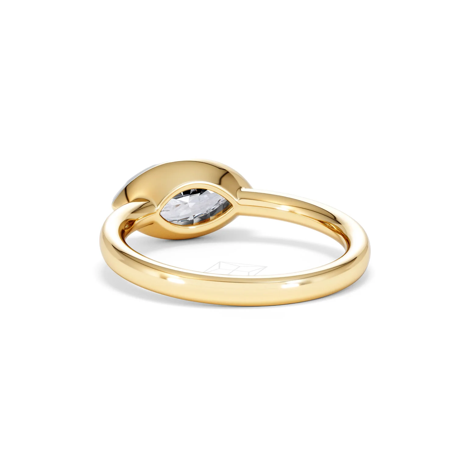 East West 1.00ct Marquise Cut Lab Diamond Solitaire Engagement Ring in 18K Yellow Gold - Image 52