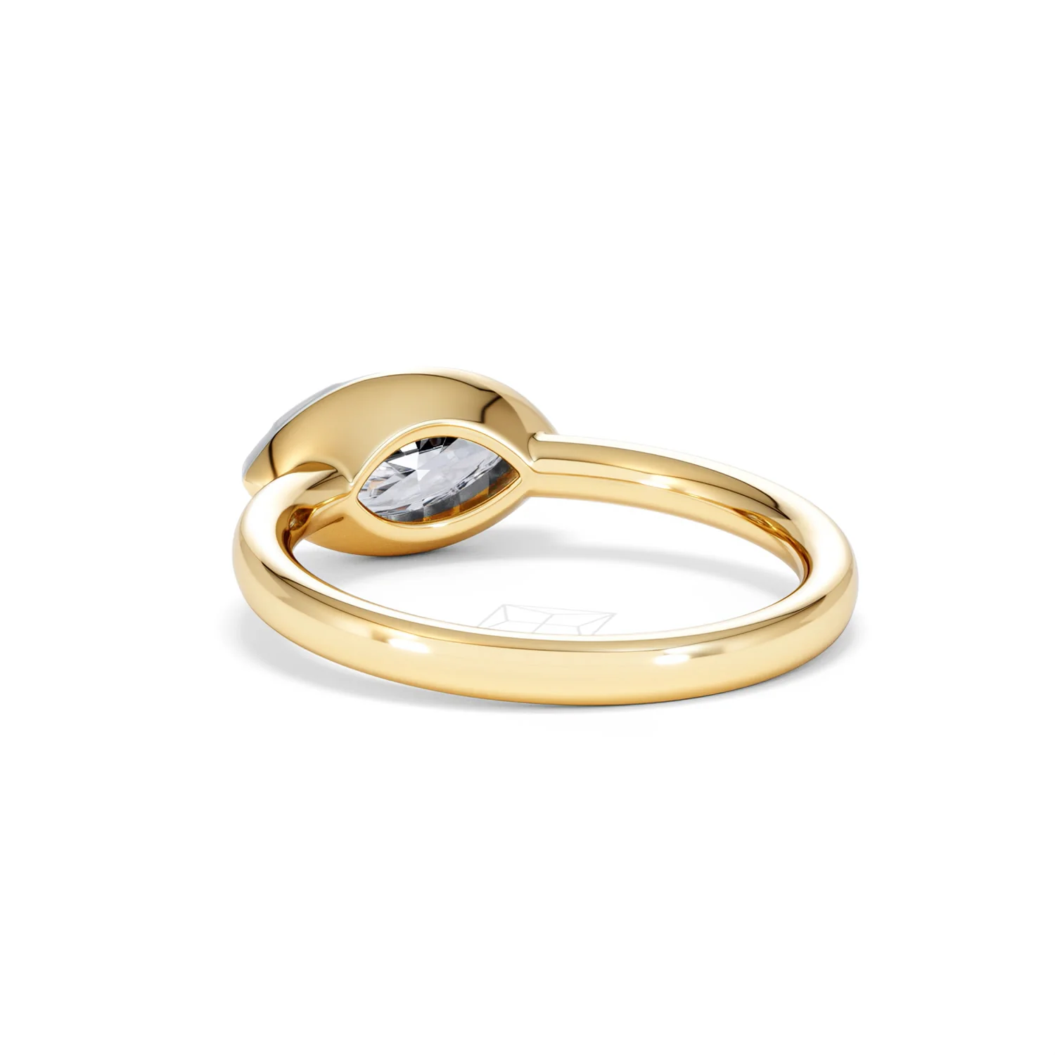 East West 1.00ct Marquise Cut Lab Diamond Solitaire Engagement Ring in 18K Yellow Gold - Image 53
