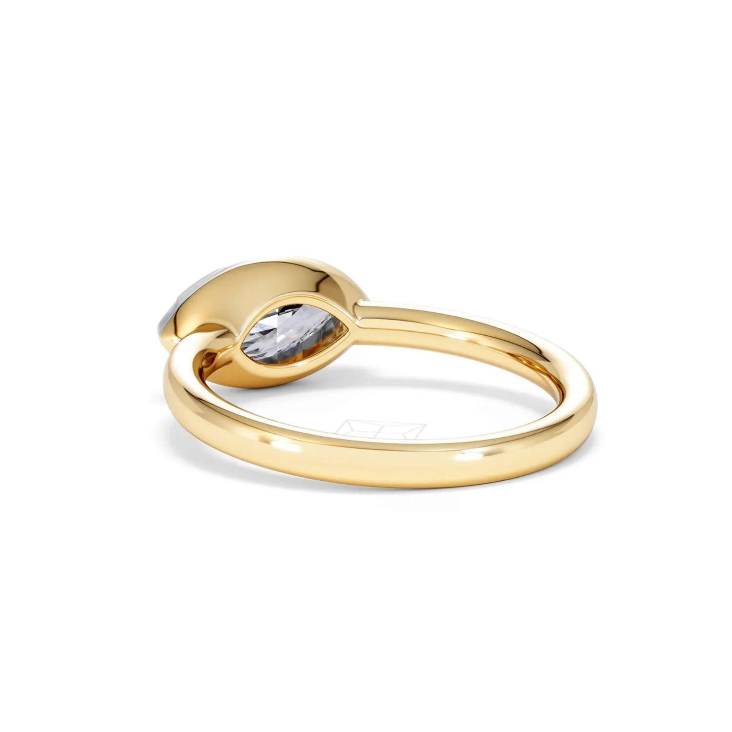East West 1.00ct Marquise Cut Lab Diamond Solitaire Engagement Ring in 18K Yellow Gold - Image 54