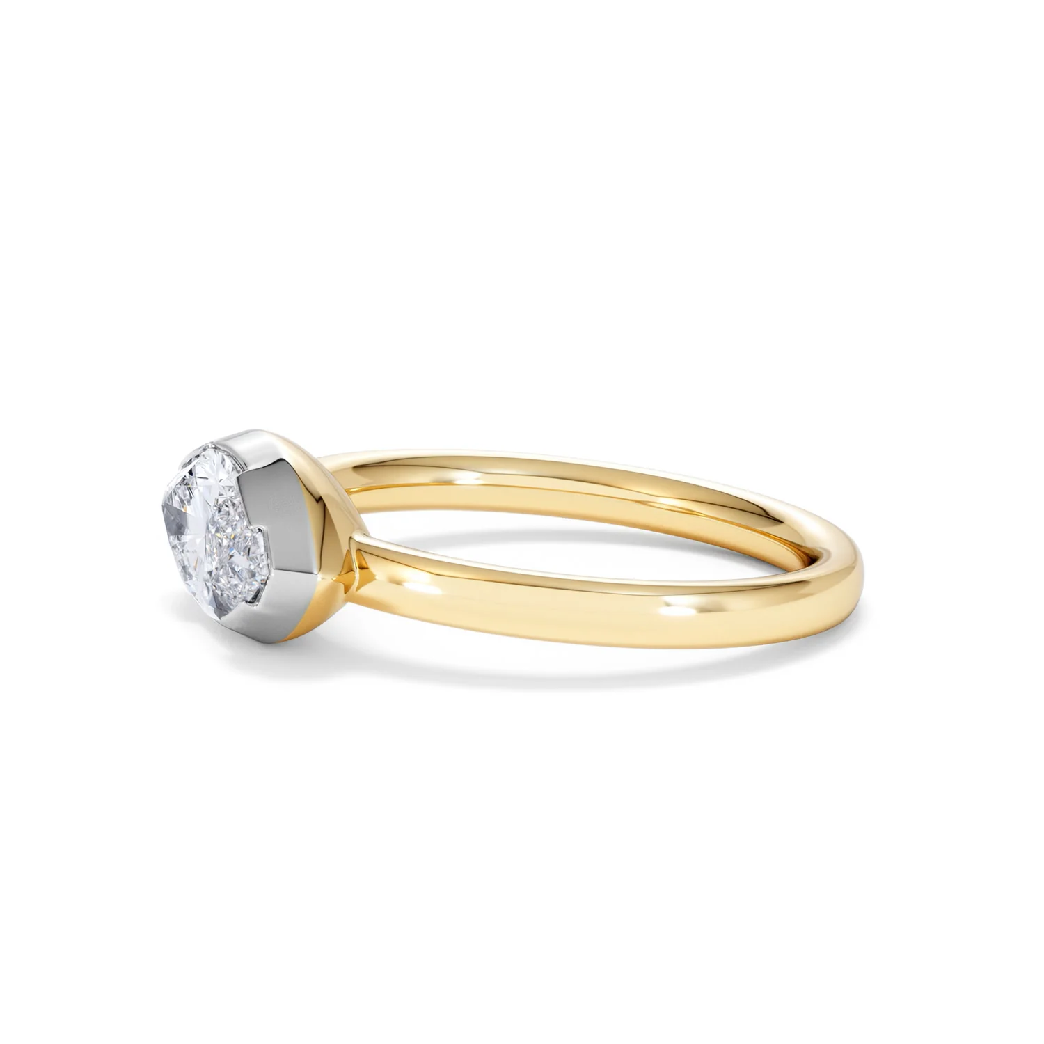 East West 1.00ct Marquise Cut Lab Diamond Solitaire Engagement Ring in 18K Yellow Gold - Image 71