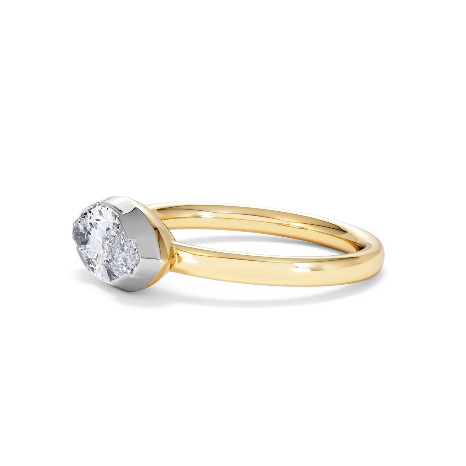 East West 1.00ct Marquise Cut Lab Diamond Solitaire Engagement Ring in 18K Yellow Gold - Image 73