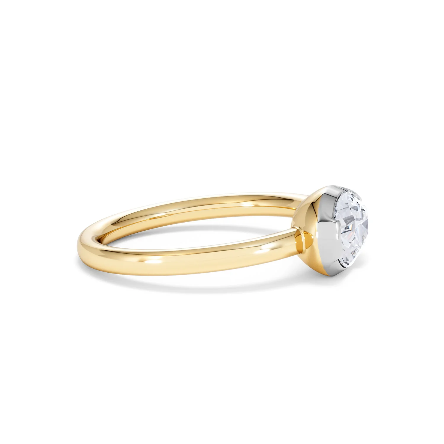 East West 1.00ct Pear Cut Lab Diamond Solitaire Engagement Ring in 18K Yellow Gold - Image 23