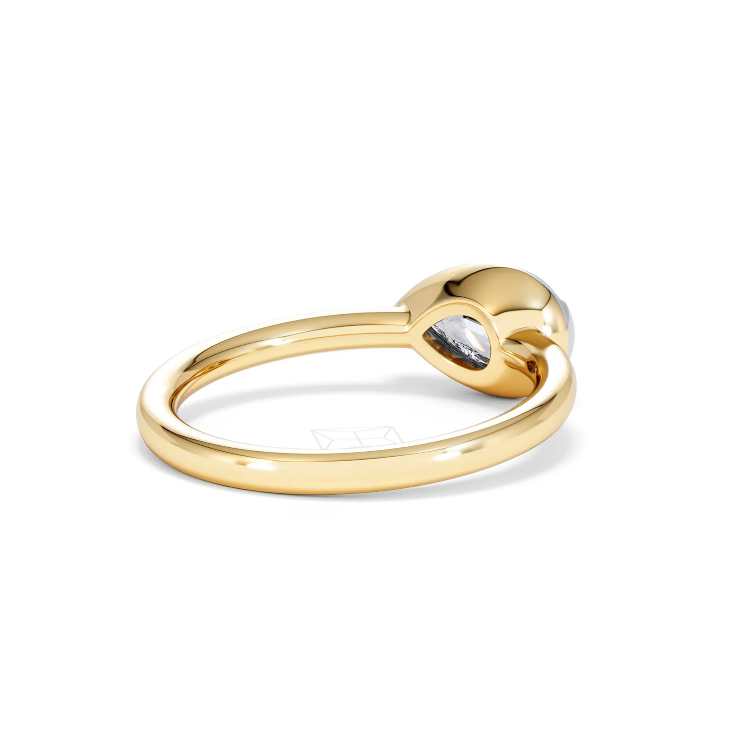 East West 1.00ct Pear Cut Lab Diamond Solitaire Engagement Ring in 18K Yellow Gold - Image 39