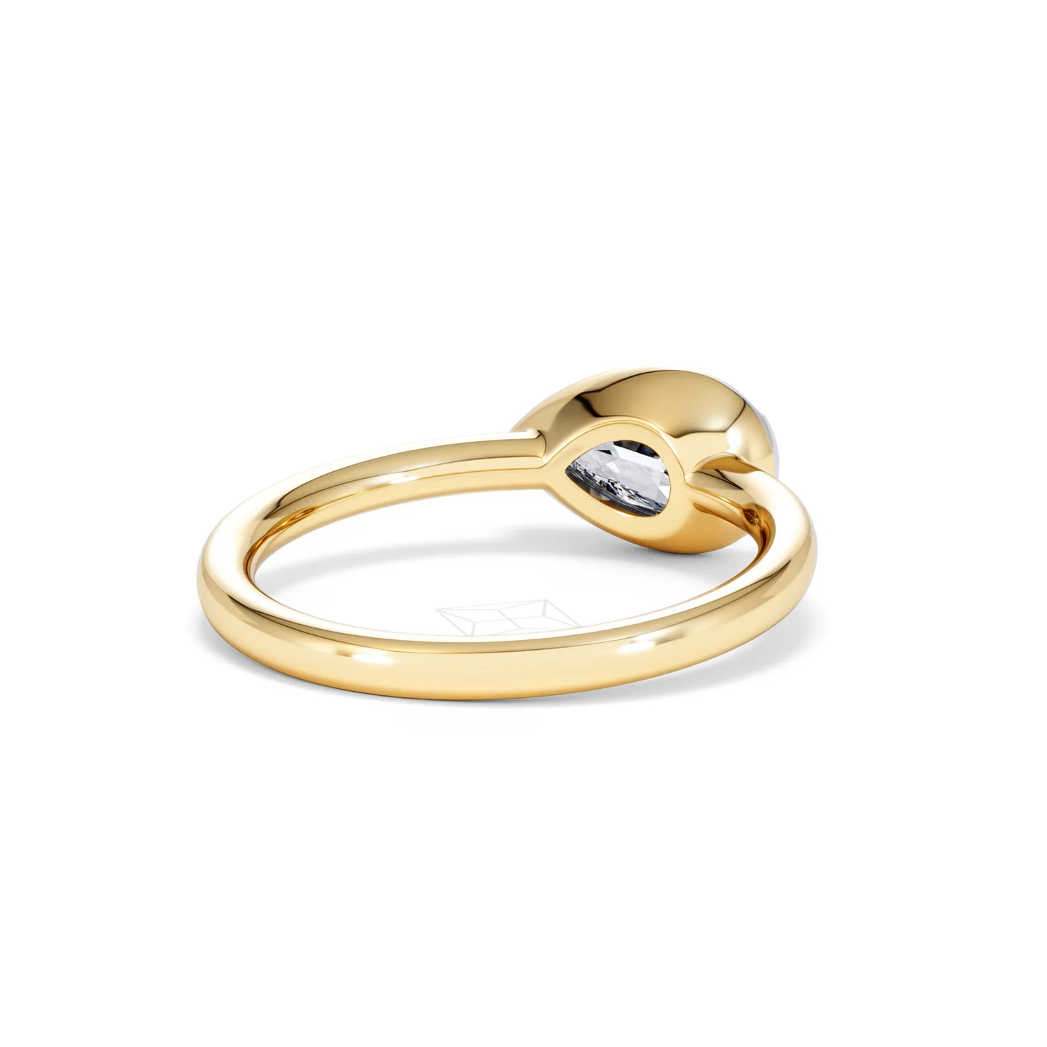 East West 1.00ct Pear Cut Lab Diamond Solitaire Engagement Ring in 18K Yellow Gold - Image 41