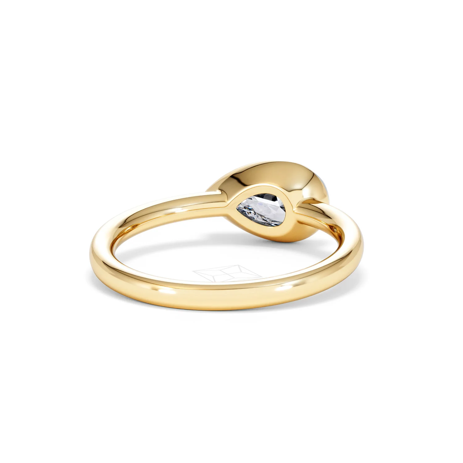 East West 1.00ct Pear Cut Lab Diamond Solitaire Engagement Ring in 18K Yellow Gold - Image 43