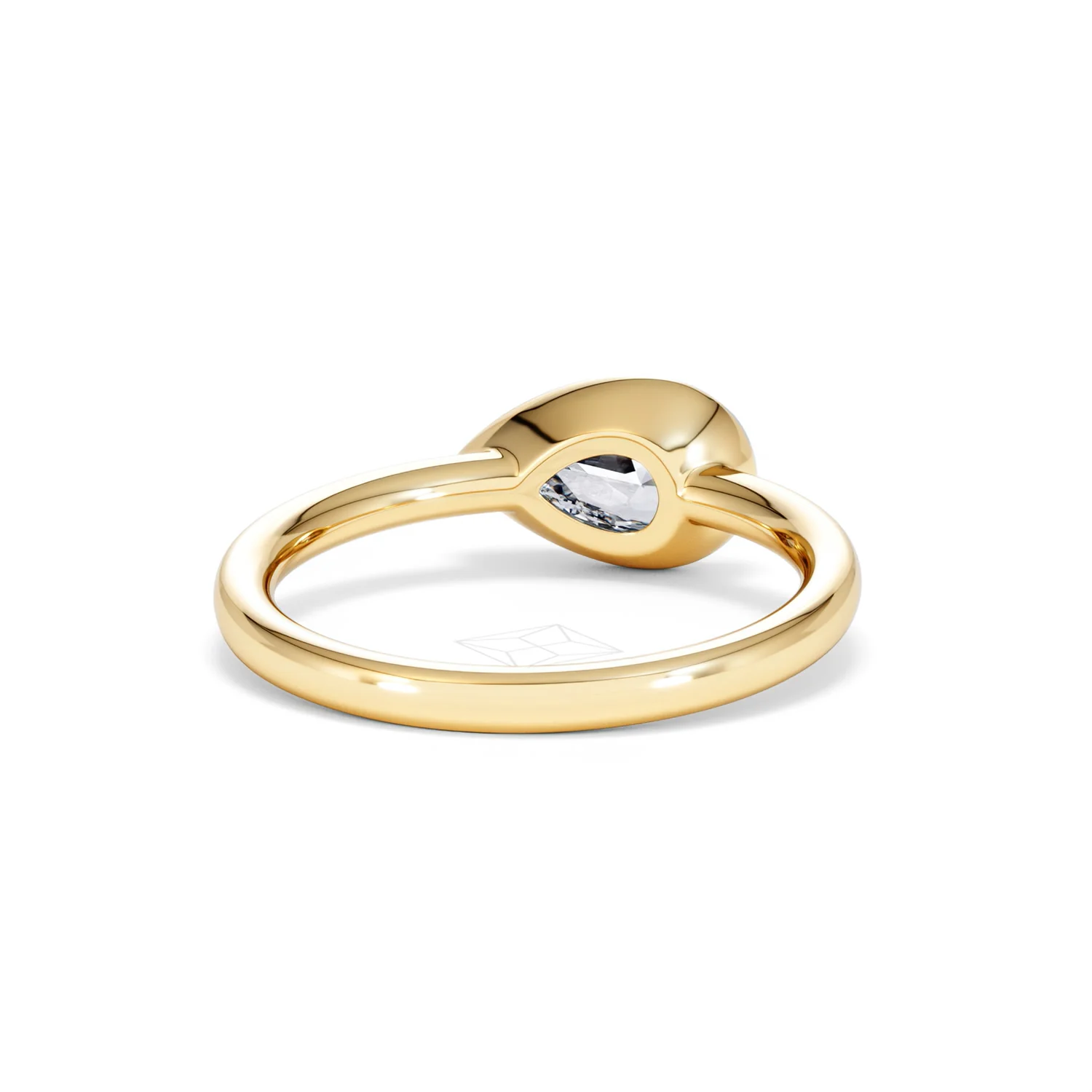East West 1.00ct Pear Cut Lab Diamond Solitaire Engagement Ring in 18K Yellow Gold - Image 44