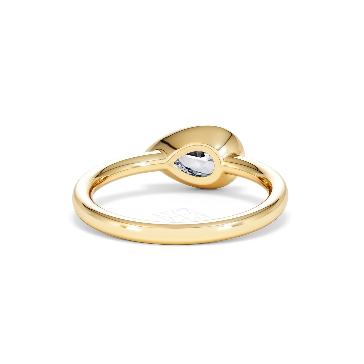 East West 1.00ct Pear Cut Lab Diamond Solitaire Engagement Ring in 18K Yellow Gold - Image 45