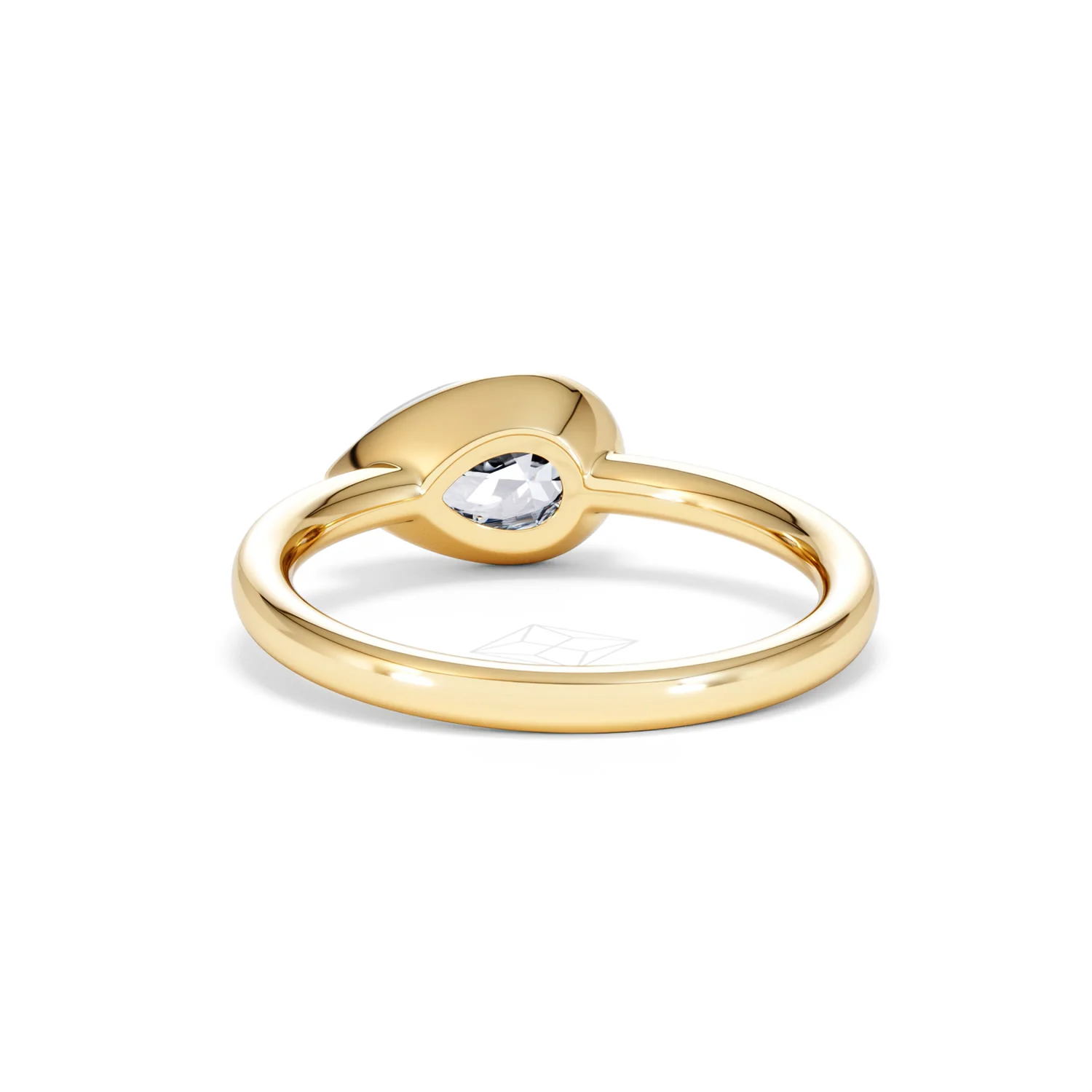 East West 1.00ct Pear Cut Lab Diamond Solitaire Engagement Ring in 18K Yellow Gold - Image 50