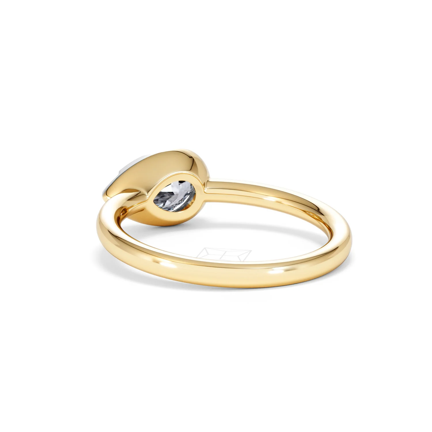 East West 1.00ct Pear Cut Lab Diamond Solitaire Engagement Ring in 18K Yellow Gold - Image 54