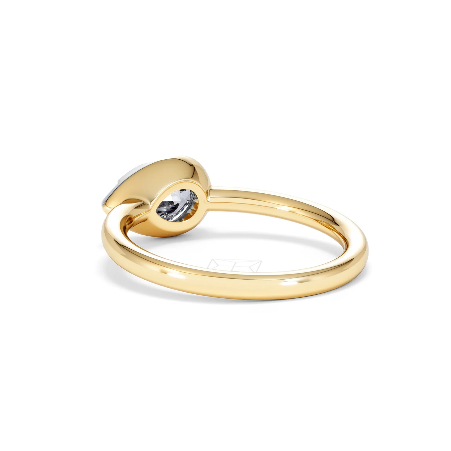 East West 1.00ct Pear Cut Lab Diamond Solitaire Engagement Ring in 18K Yellow Gold - Image 55