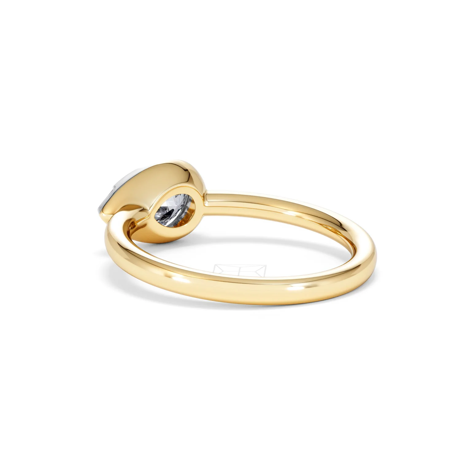 East West 1.00ct Pear Cut Lab Diamond Solitaire Engagement Ring in 18K Yellow Gold - Image 56