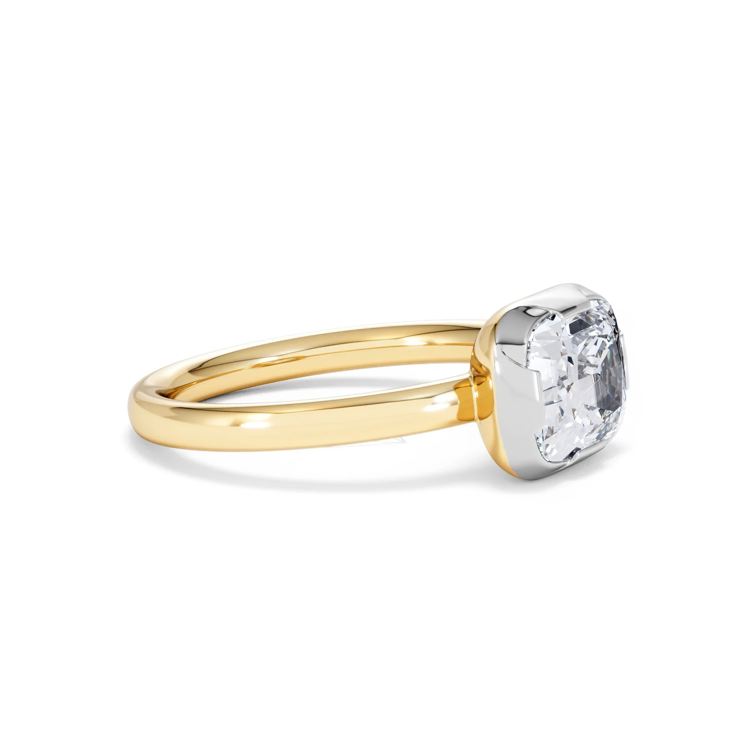 East West 2.00ct Elongated Cushion Cut Lab Diamond Solitaire Engagement Ring in 18K Yellow Gold - Image 22