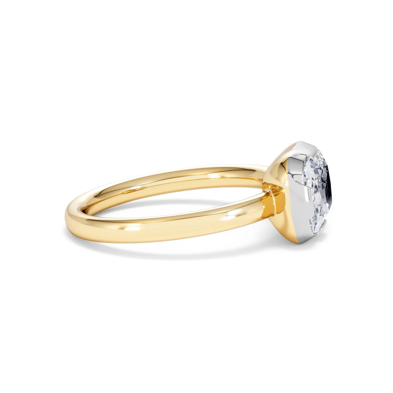 East West 2.00ct Elongated Cushion Cut Lab Diamond Solitaire Engagement Ring in 18K Yellow Gold - Image 26