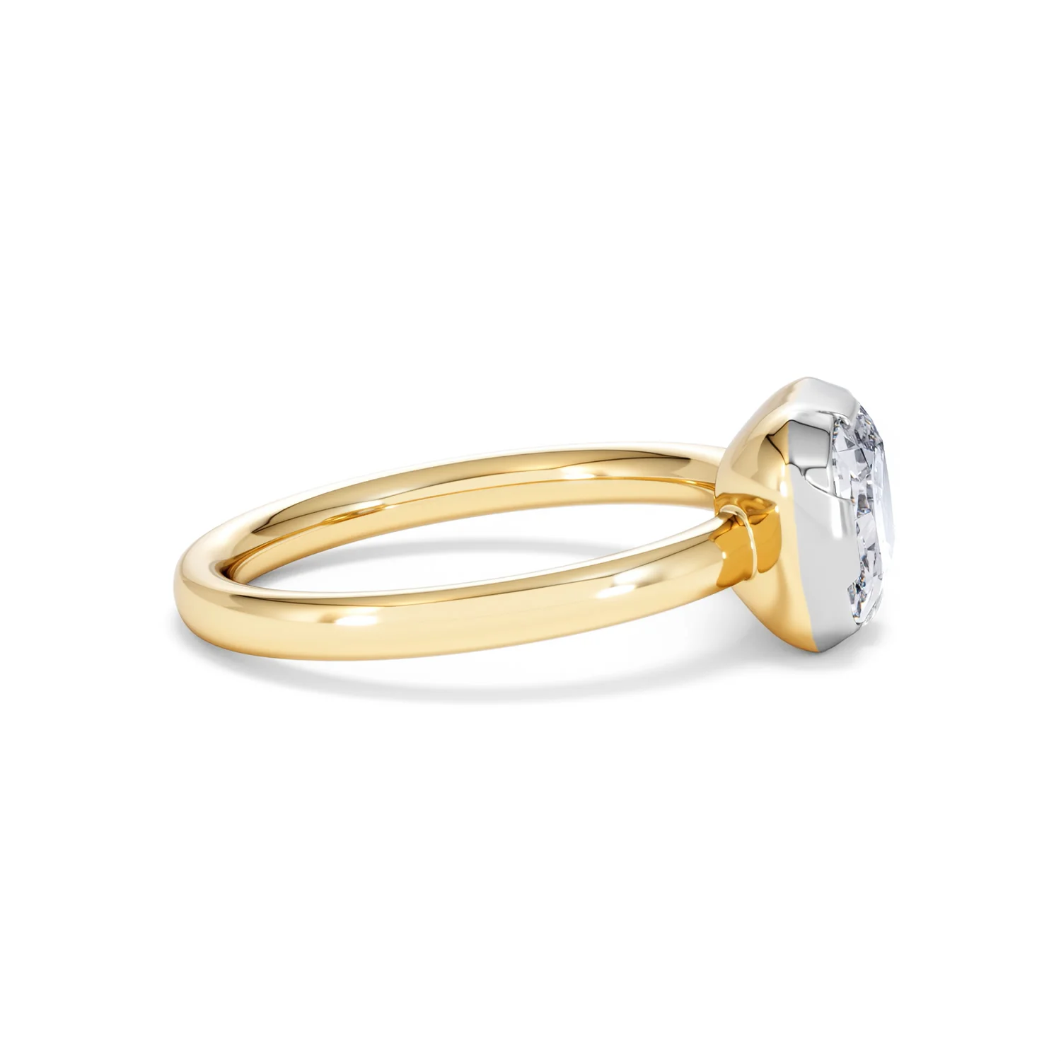 East West 2.00ct Elongated Cushion Cut Lab Diamond Solitaire Engagement Ring in 18K Yellow Gold - Image 27